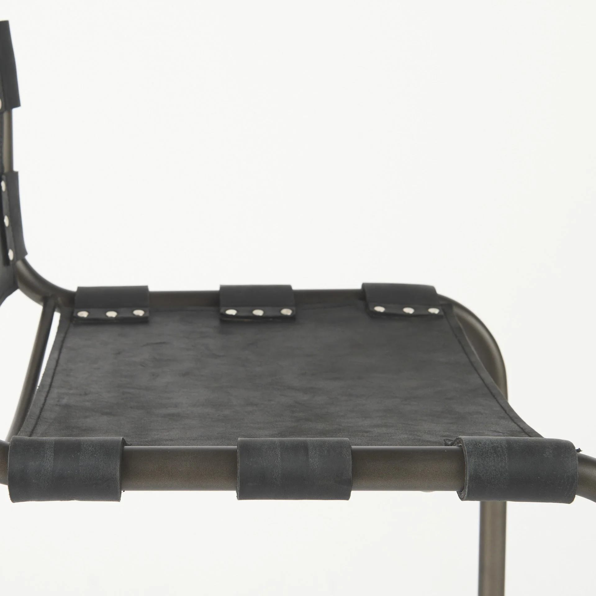 Black Leather Iron Framed Counter Stool By Homeroots - Image 7