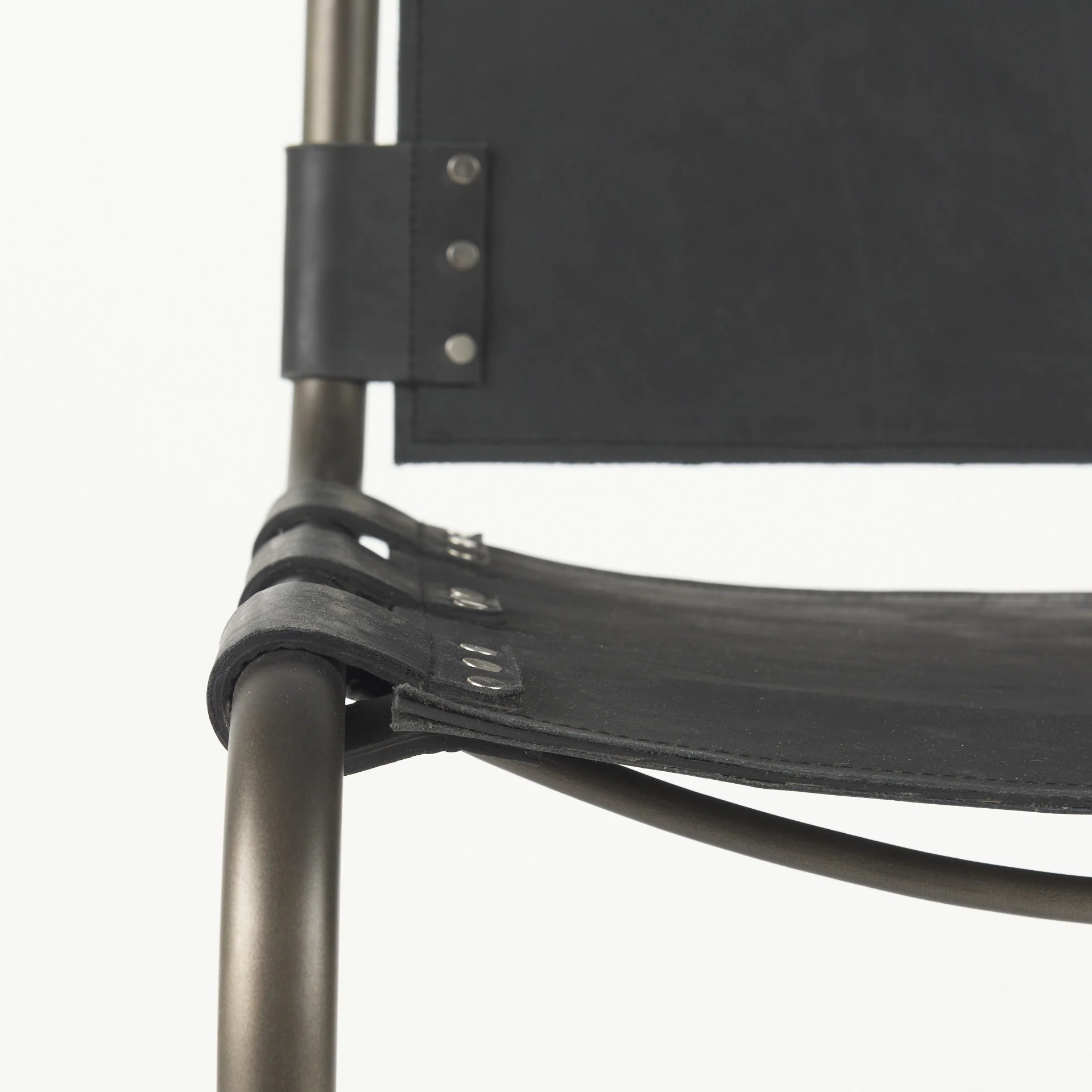 Black Leather Iron Framed Counter Stool By Homeroots - Image 8