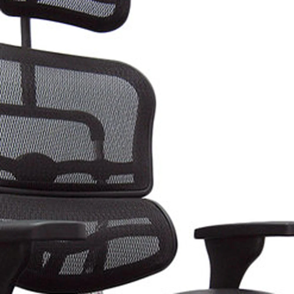 Black Leather / Mesh Chair By Homeroots - 372387 - Image 3