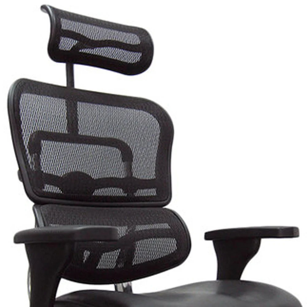 Black Leather / Mesh Chair By Homeroots - 372387 - Image 4