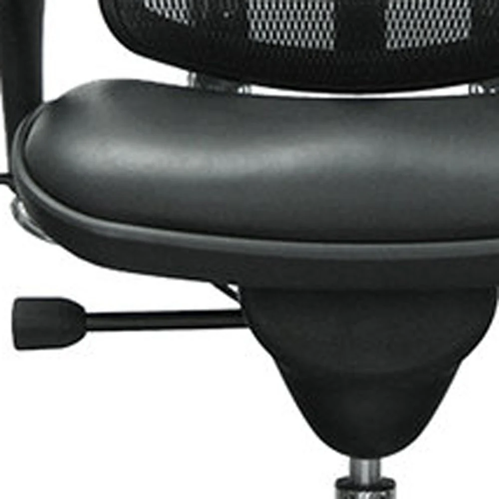 Black Leather / Mesh Chair By Homeroots - 372388 - Image 3