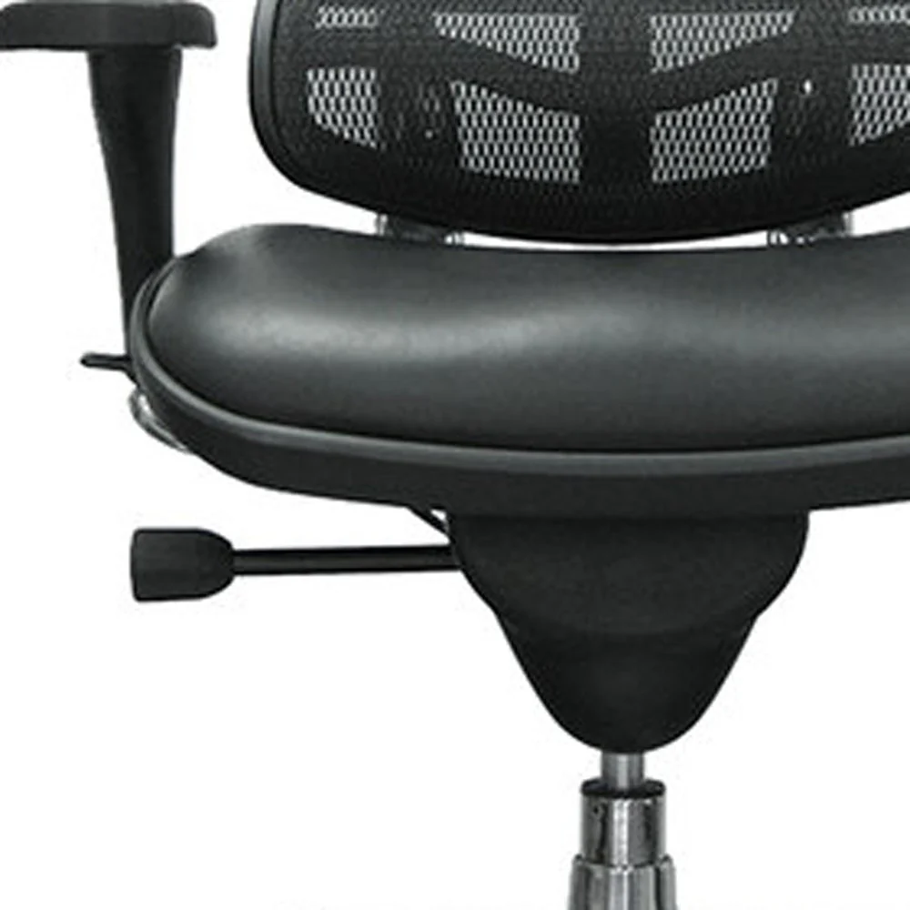 Black Leather / Mesh Chair By Homeroots - 372388 - Image 4