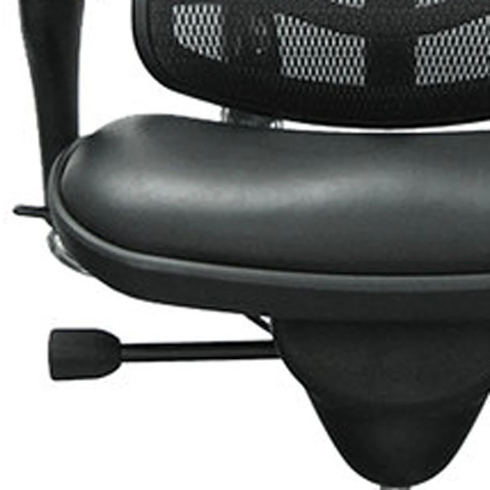 Black Leather / Mesh Chair By Homeroots - 372388 - Image 5