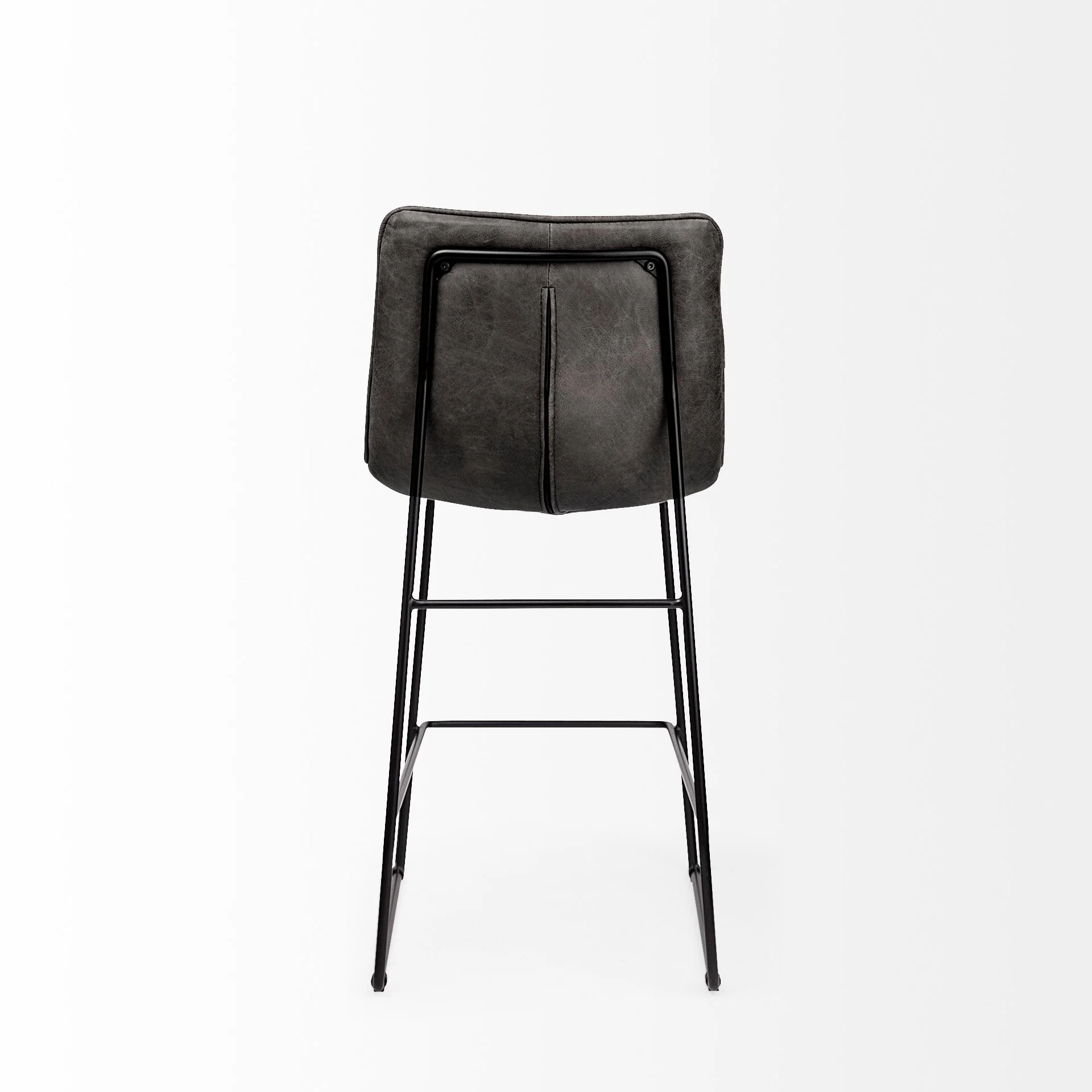 Black Leather Metal Frame Counter Stool By Homeroots - Image 4