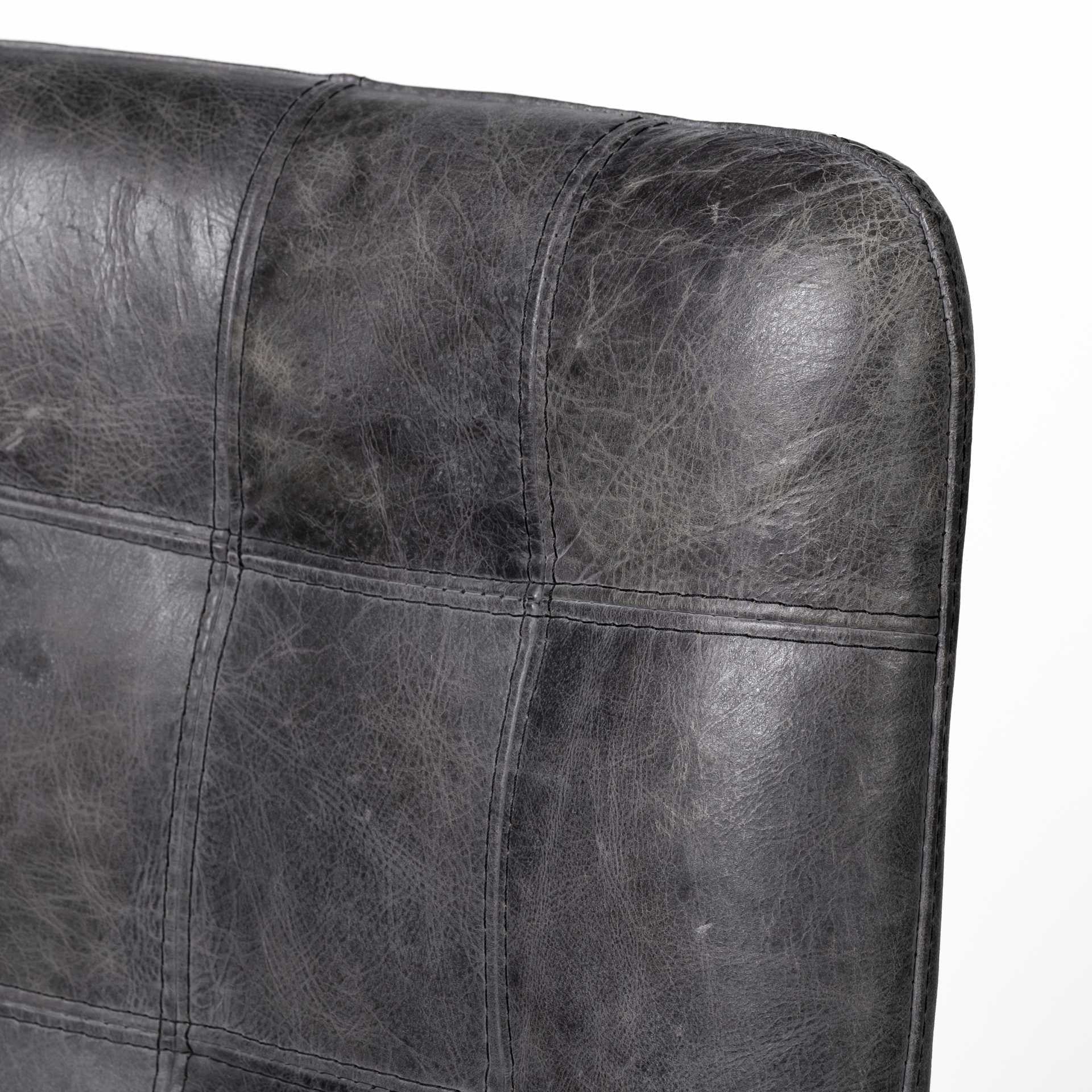 Black Leather Seat With Black Metal Frame Dining Chair By Homeroots - Image 6