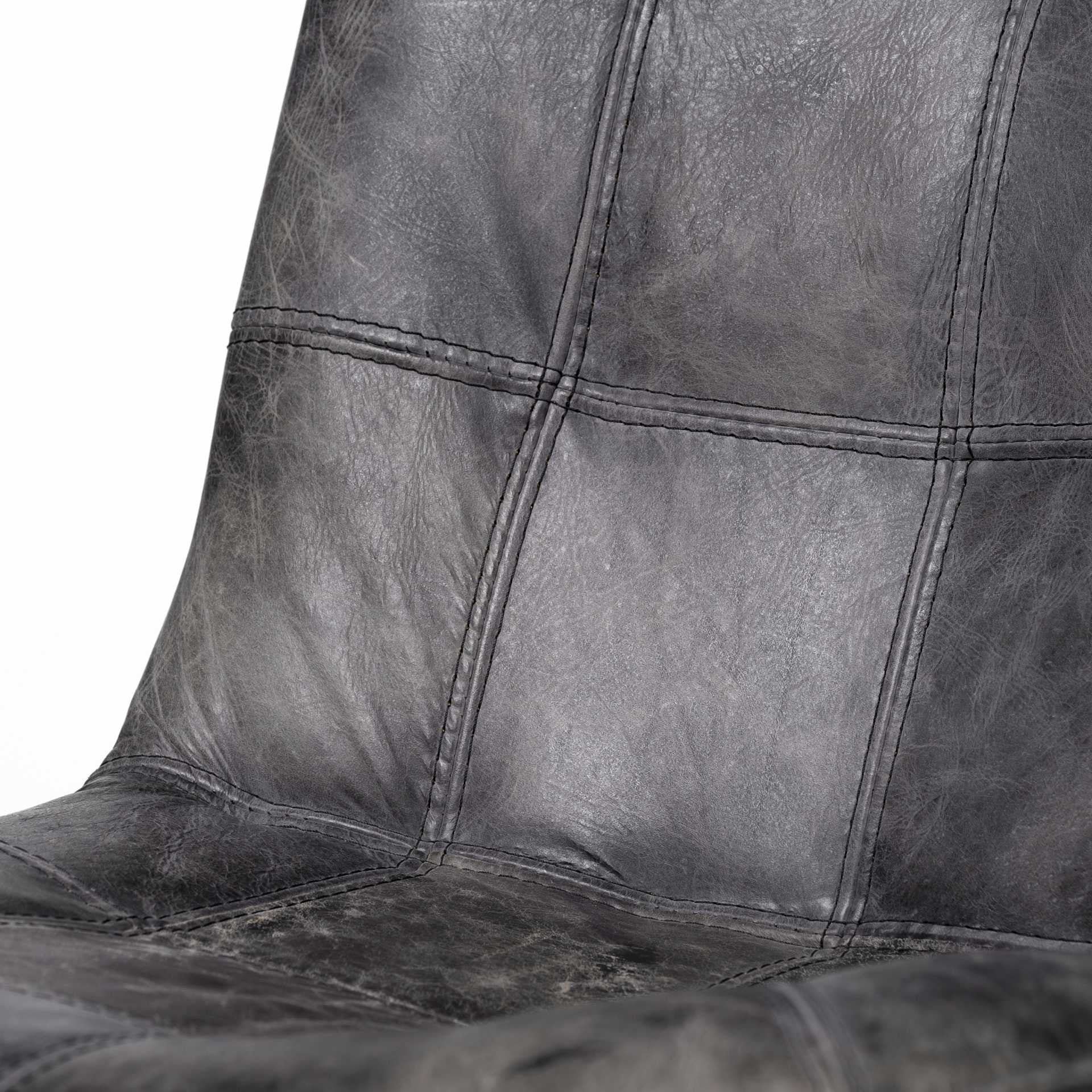 Black Leather Seat With Black Metal Frame Dining Chair By Homeroots - Image 7