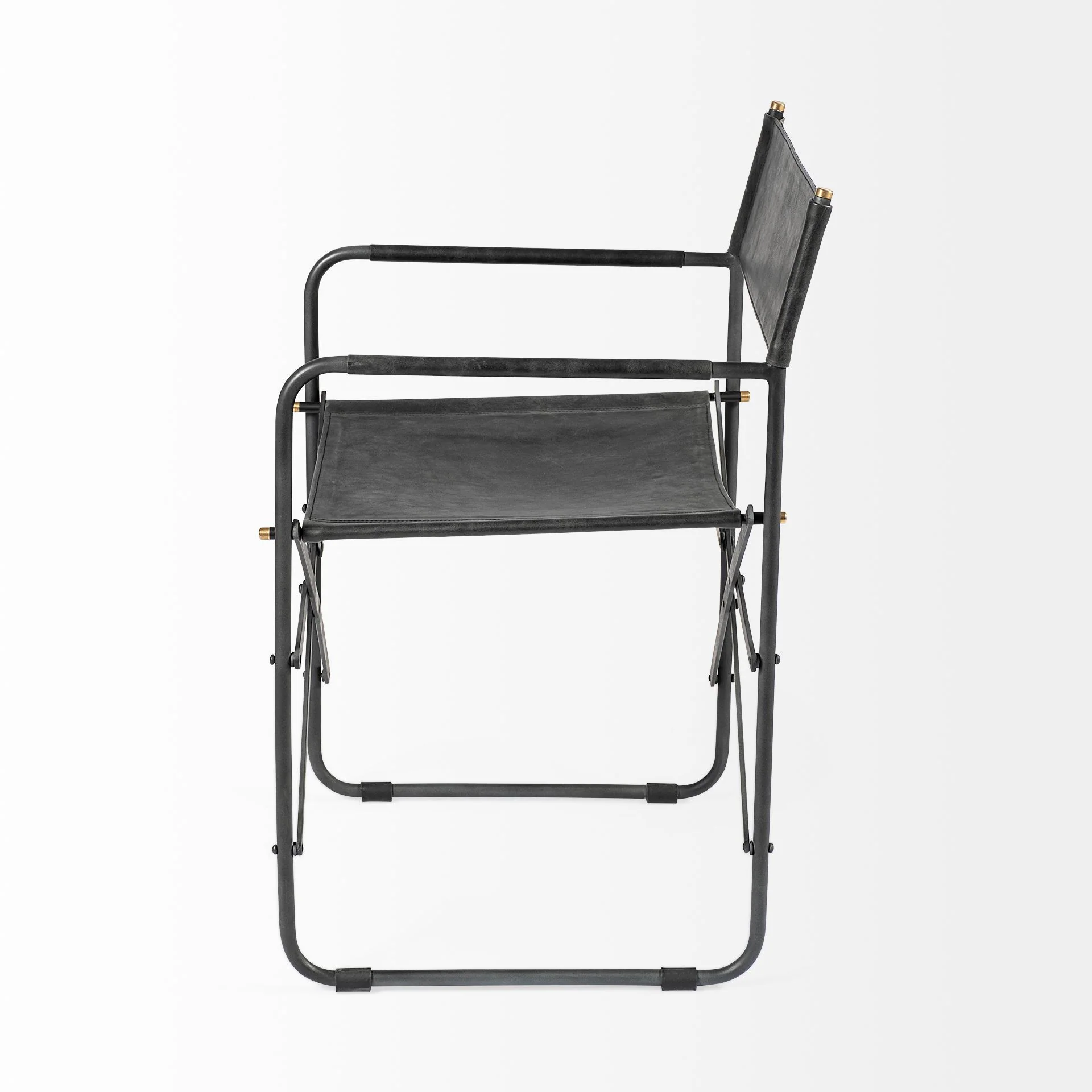 Black Leather With Black Iron Frame Dining Chair By Homeroots - Image 3