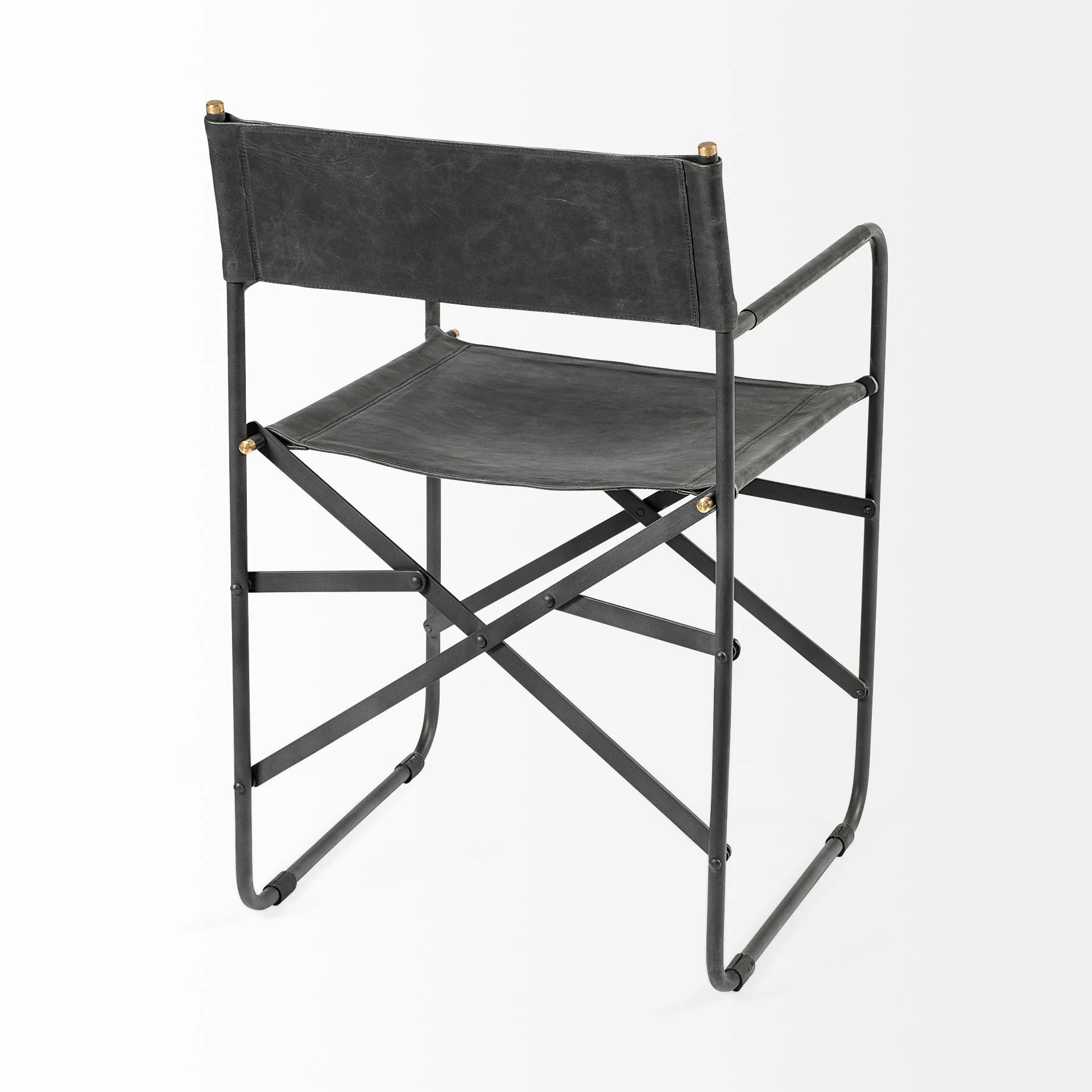 Black Leather With Black Iron Frame Dining Chair By Homeroots - Image 5