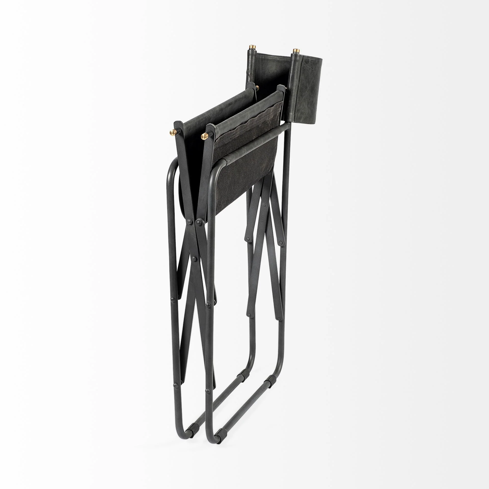 Black Leather With Black Iron Frame Dining Chair By Homeroots - Image 6