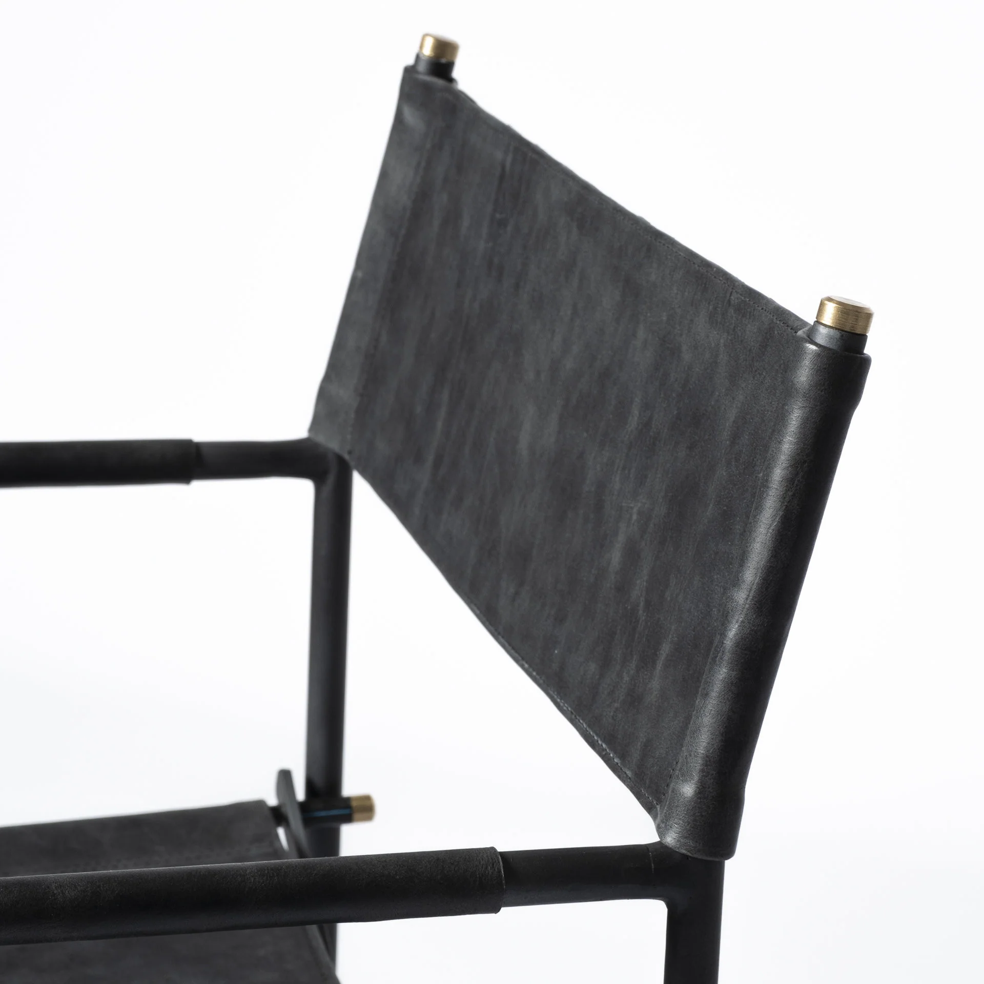 Black Leather With Black Iron Frame Dining Chair By Homeroots - Image 7