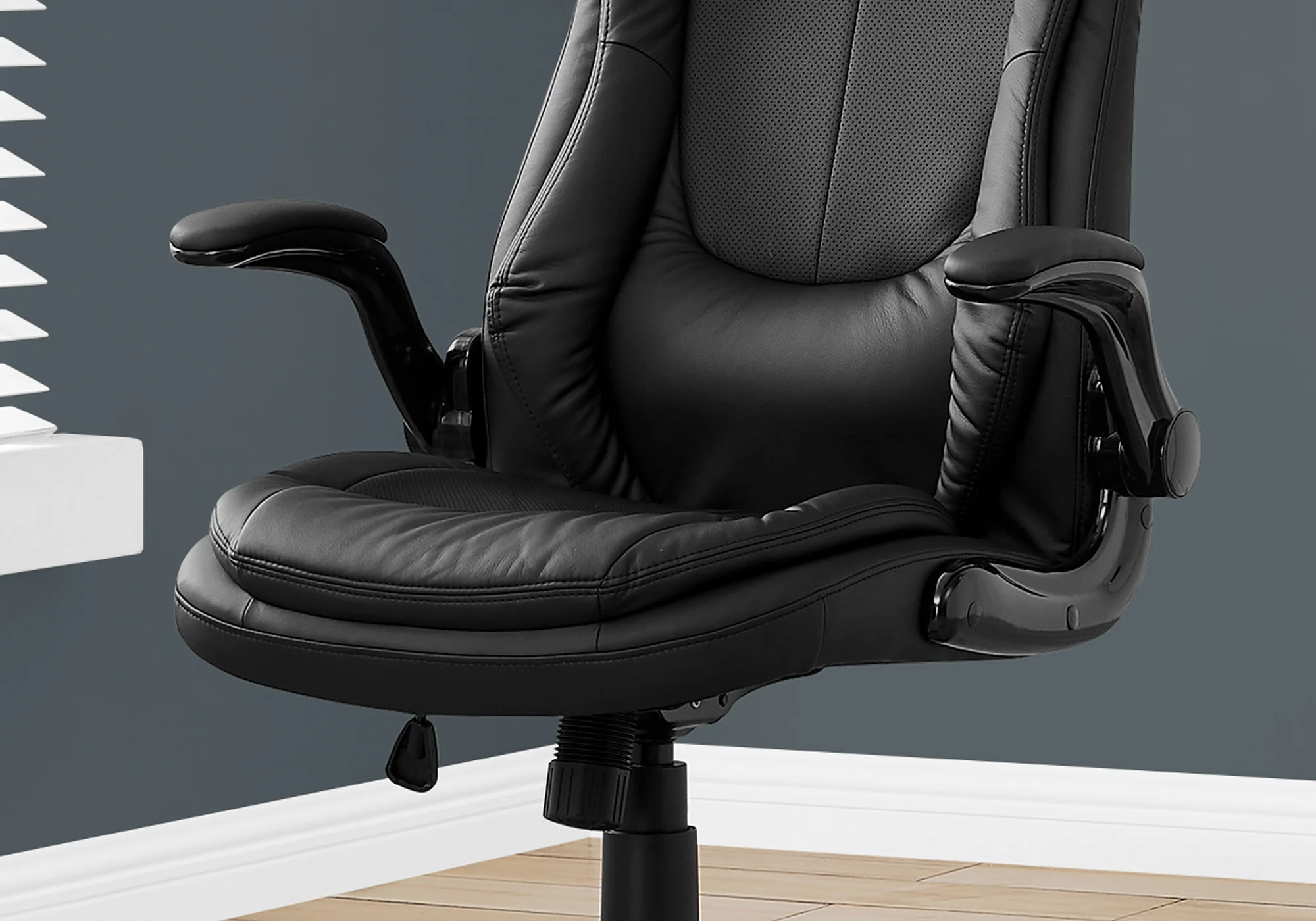 Black LeatherLook High Back Eecutive Office Chair By Homeroots - Image 2