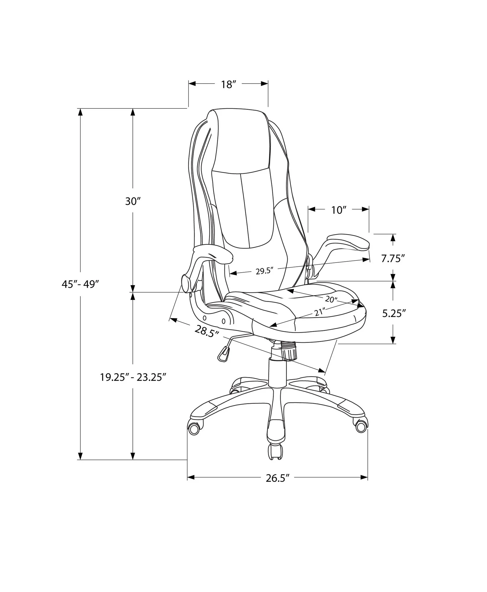 Black LeatherLook High Back Eecutive Office Chair By Homeroots - Image 3