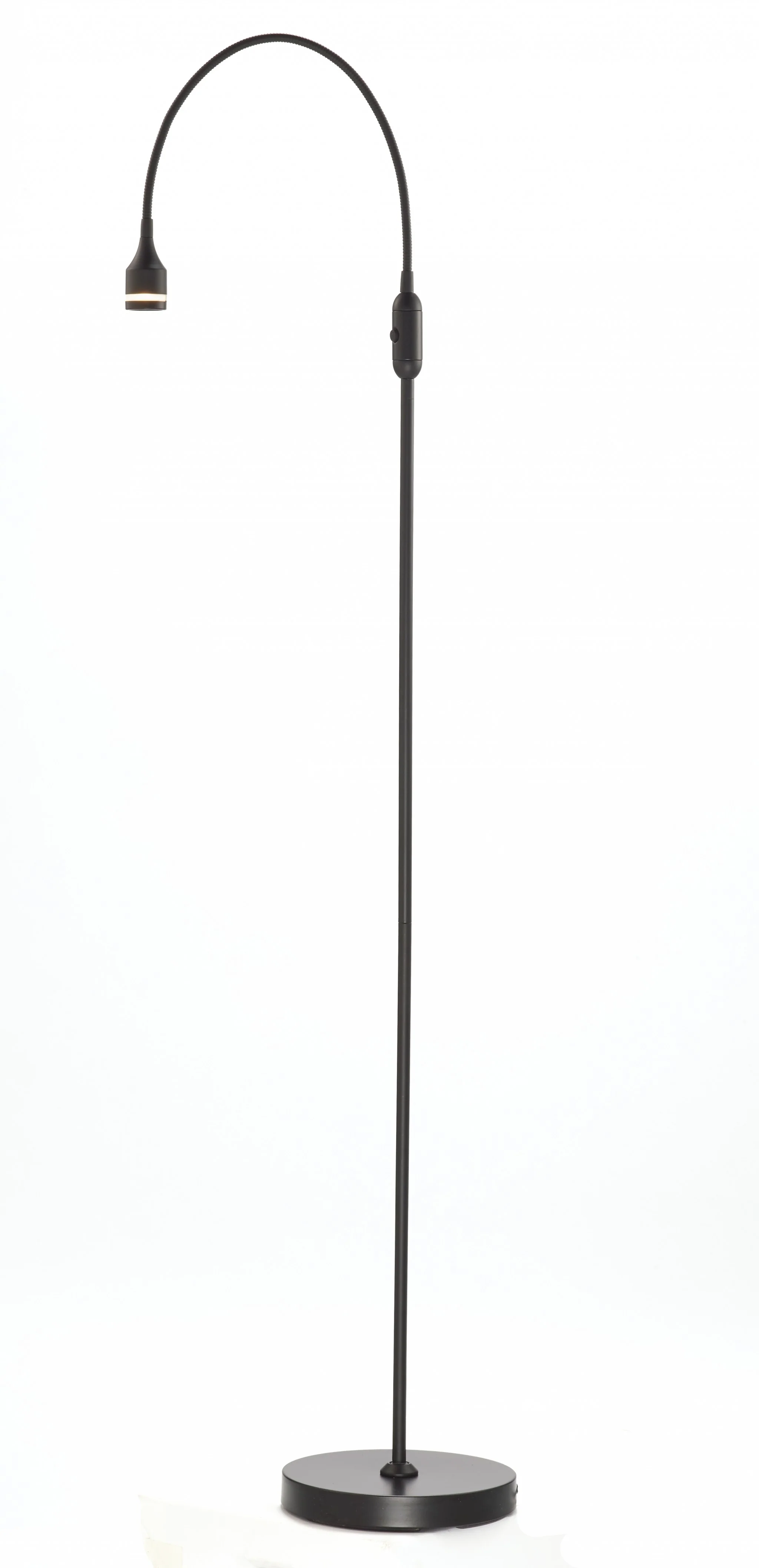 Black LED Arched Floor Lamp With Black Drum By Homeroots - Image 2