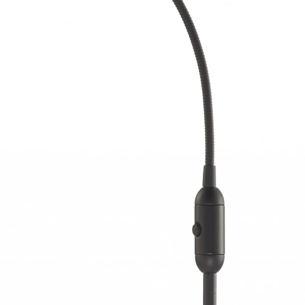 Black LED Arched Floor Lamp With Black Drum By Homeroots - Image 3