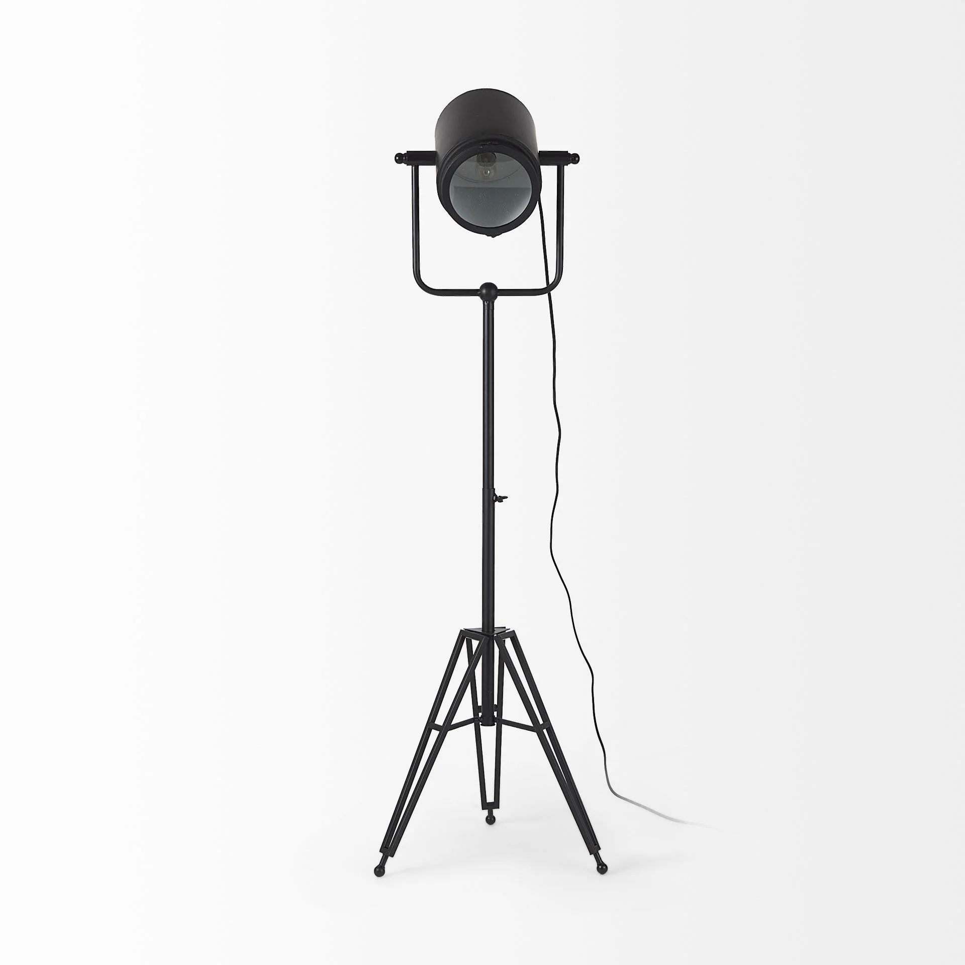 Black LED Floor Lamp With Black Metal Shade By Homeroots - Image 2