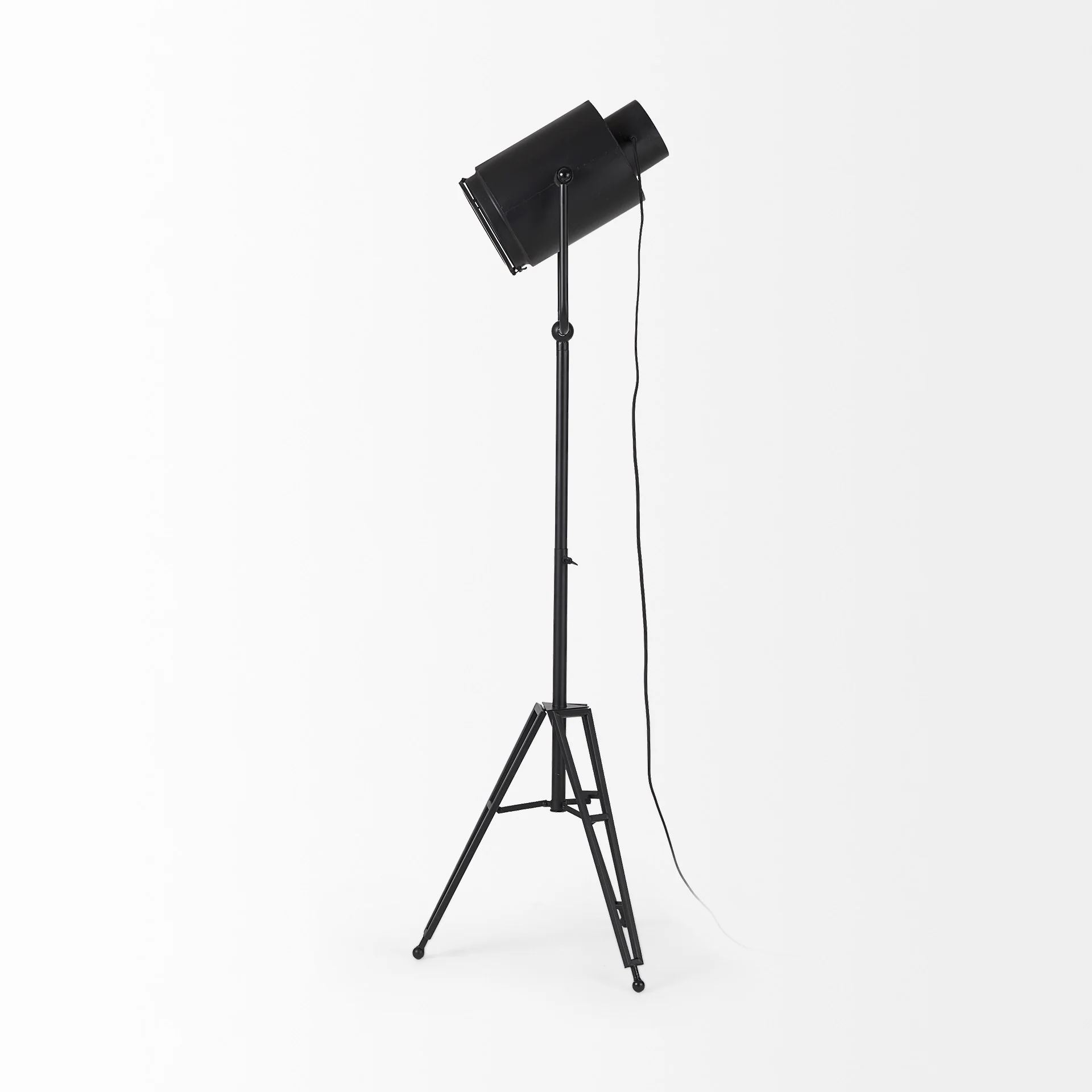 Black LED Floor Lamp With Black Metal Shade By Homeroots - Image 3