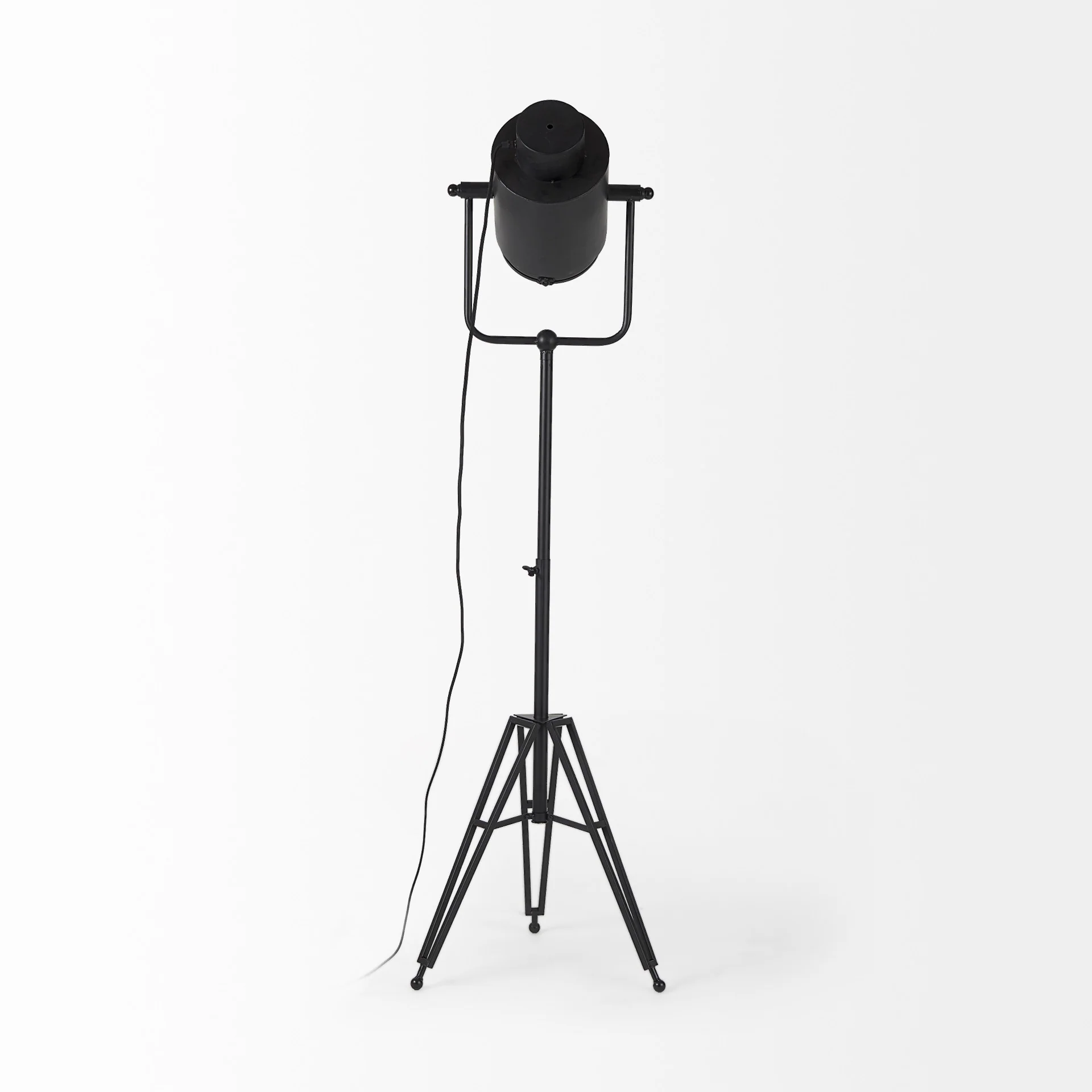 Black LED Floor Lamp With Black Metal Shade By Homeroots - Image 4