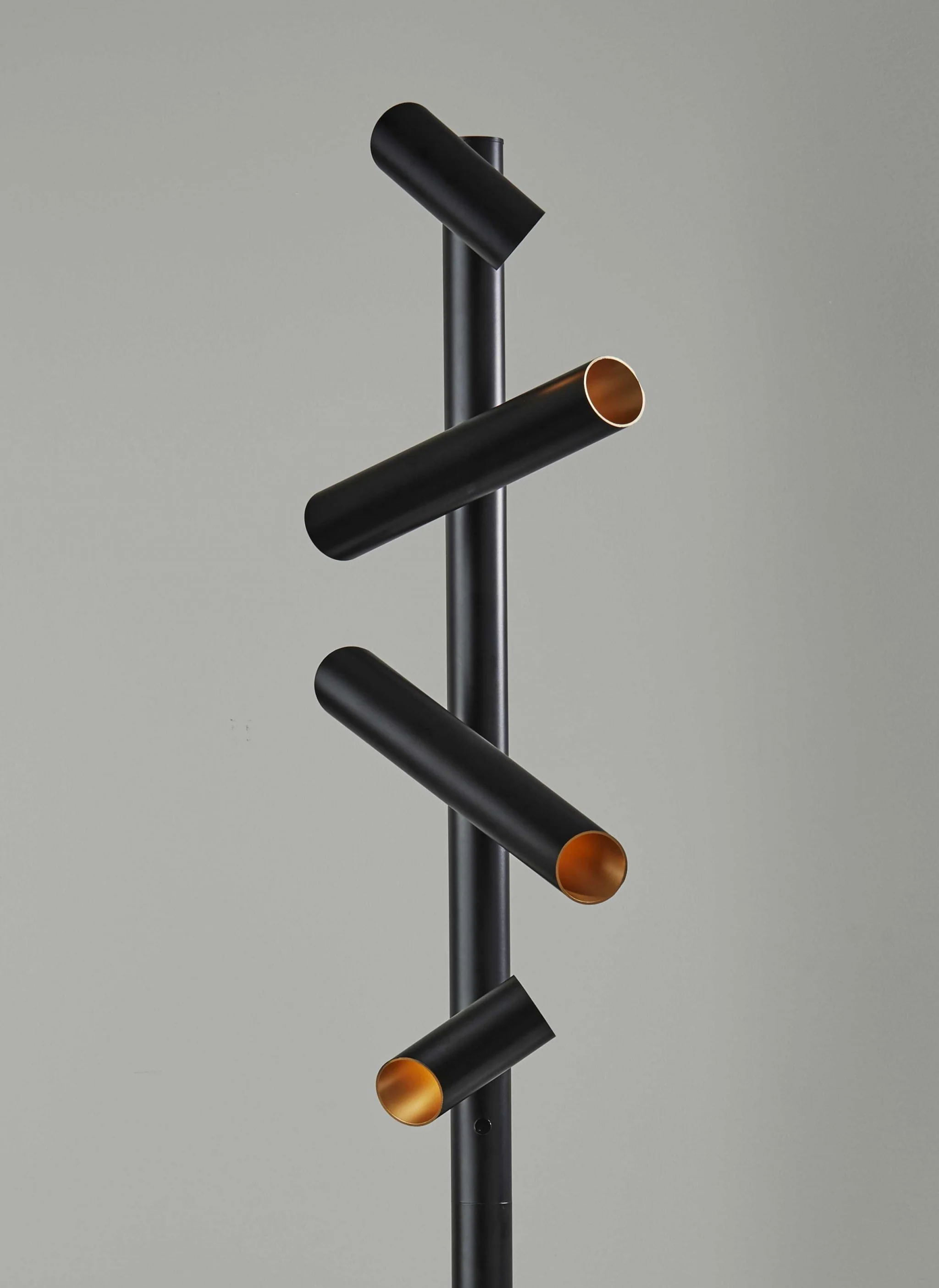 Black LED Tree Floor Lamp With Four Black Metal Cylinder Shades By Homeroots - Image 5