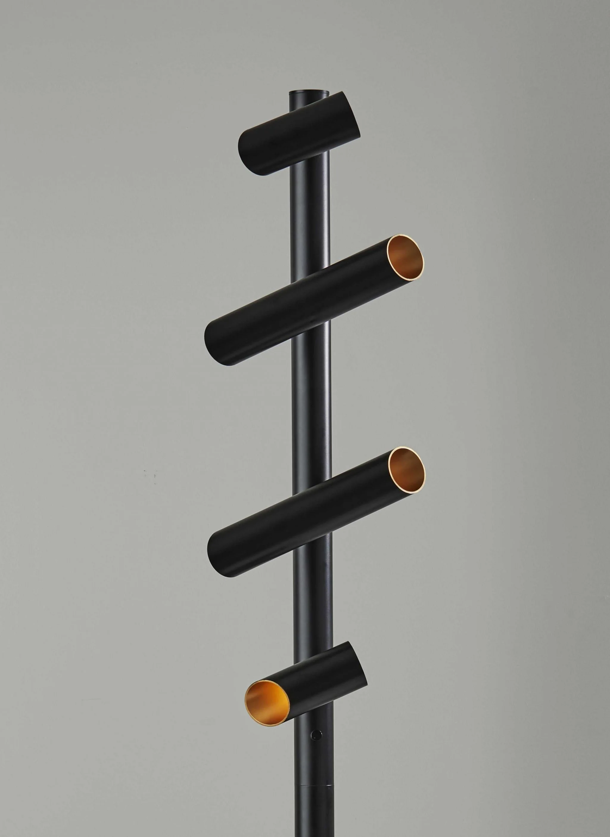 Black LED Tree Floor Lamp With Four Black Metal Cylinder Shades By Homeroots - Image 6