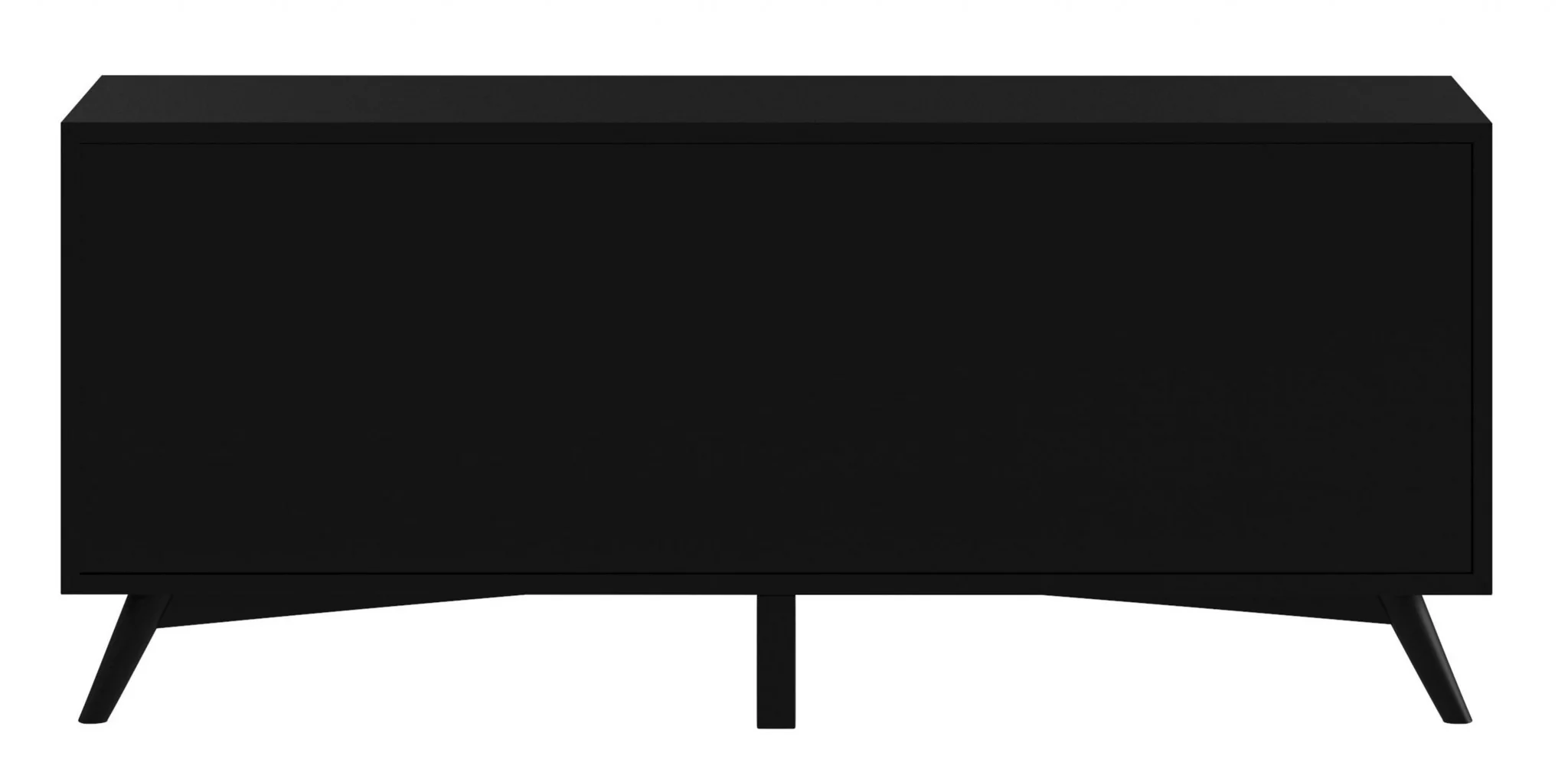 Black Mahogany Solid Wood Enclosed and Open Storage TV Stand By Homeroots - Image 3