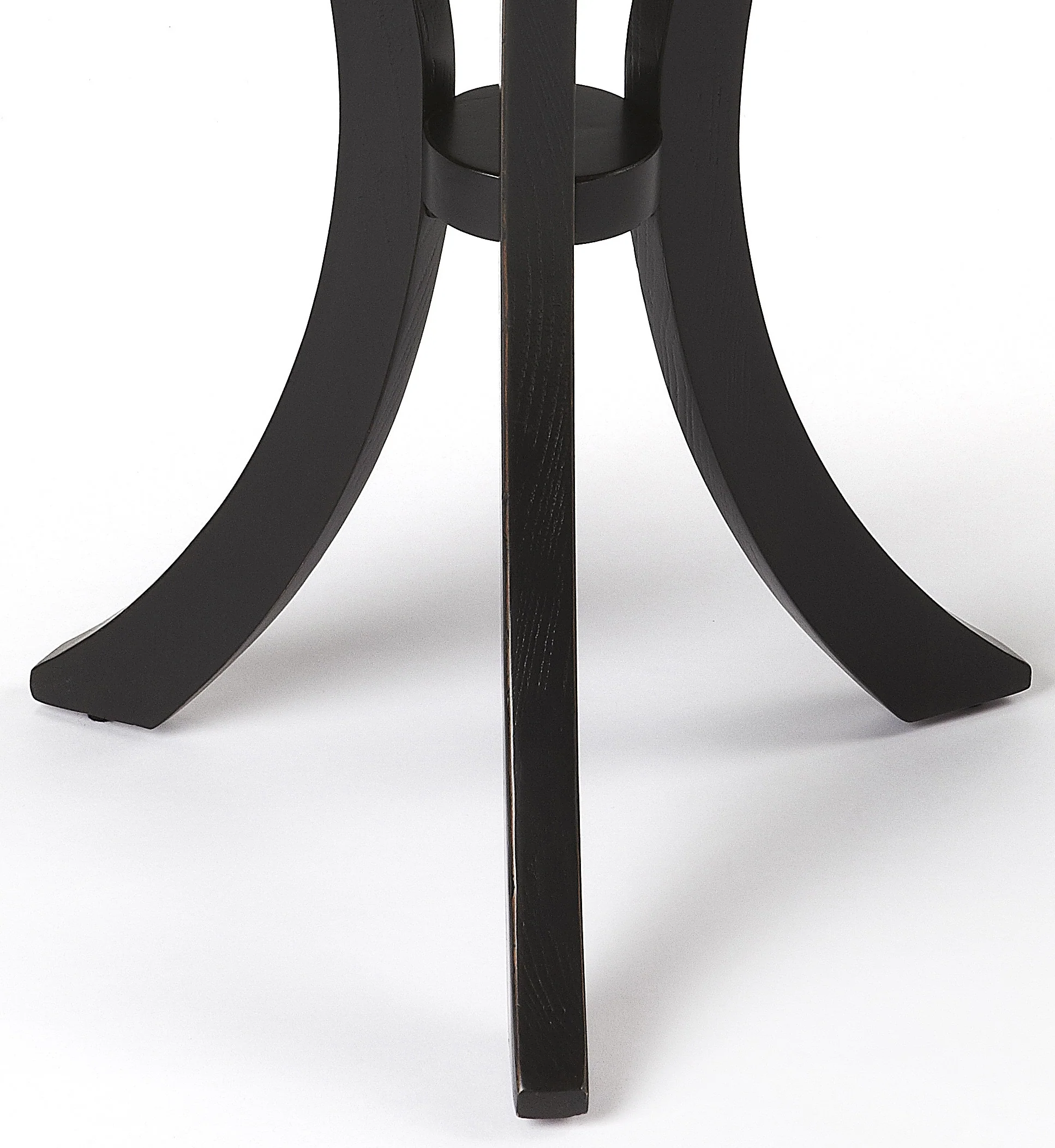 Black Manufactured Wood Round End Table By Homeroots - Image 3