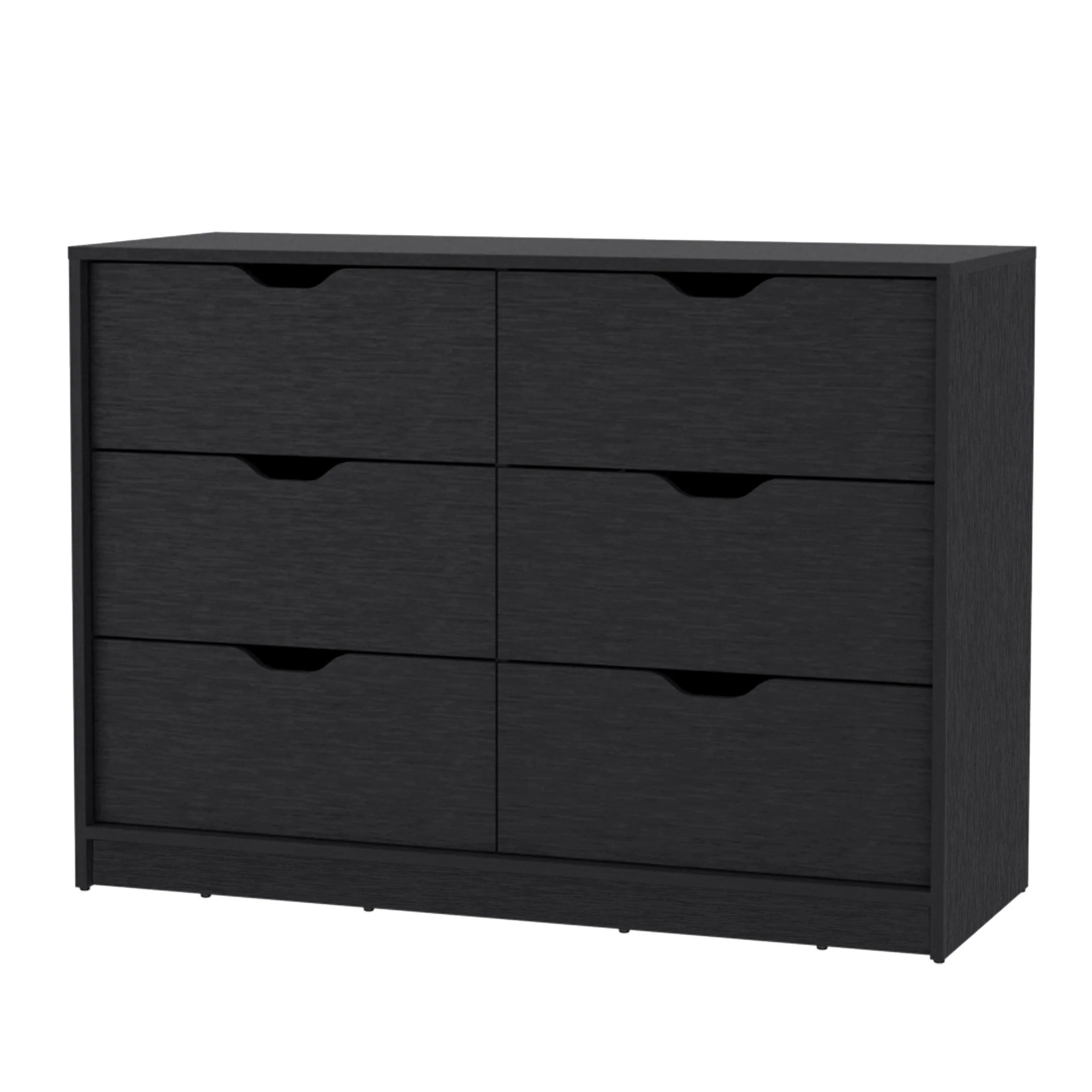 Black Manufactured Wood Six Drawer Modern Dresser By Homeroots - Image 2