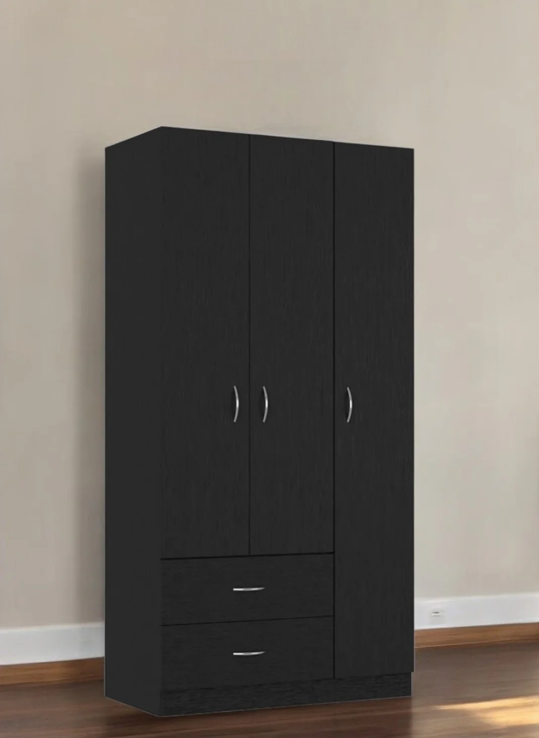 Black Manufactured Wood Two Drawer Combo Dresser By Homeroots - Image 4