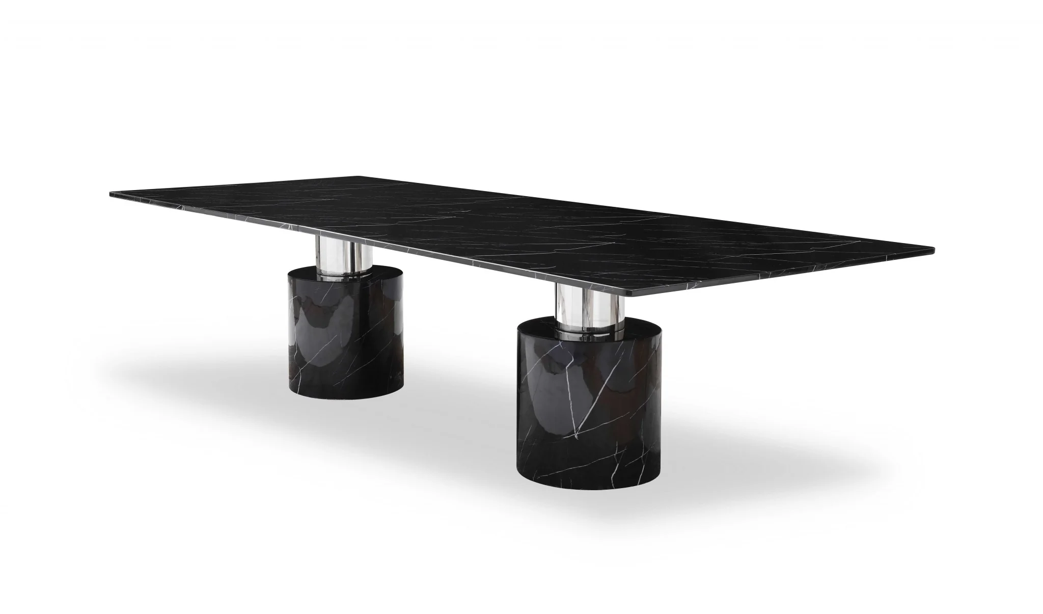 Black Marble Stainless Steel Dining Table By Homeroots - Image 3