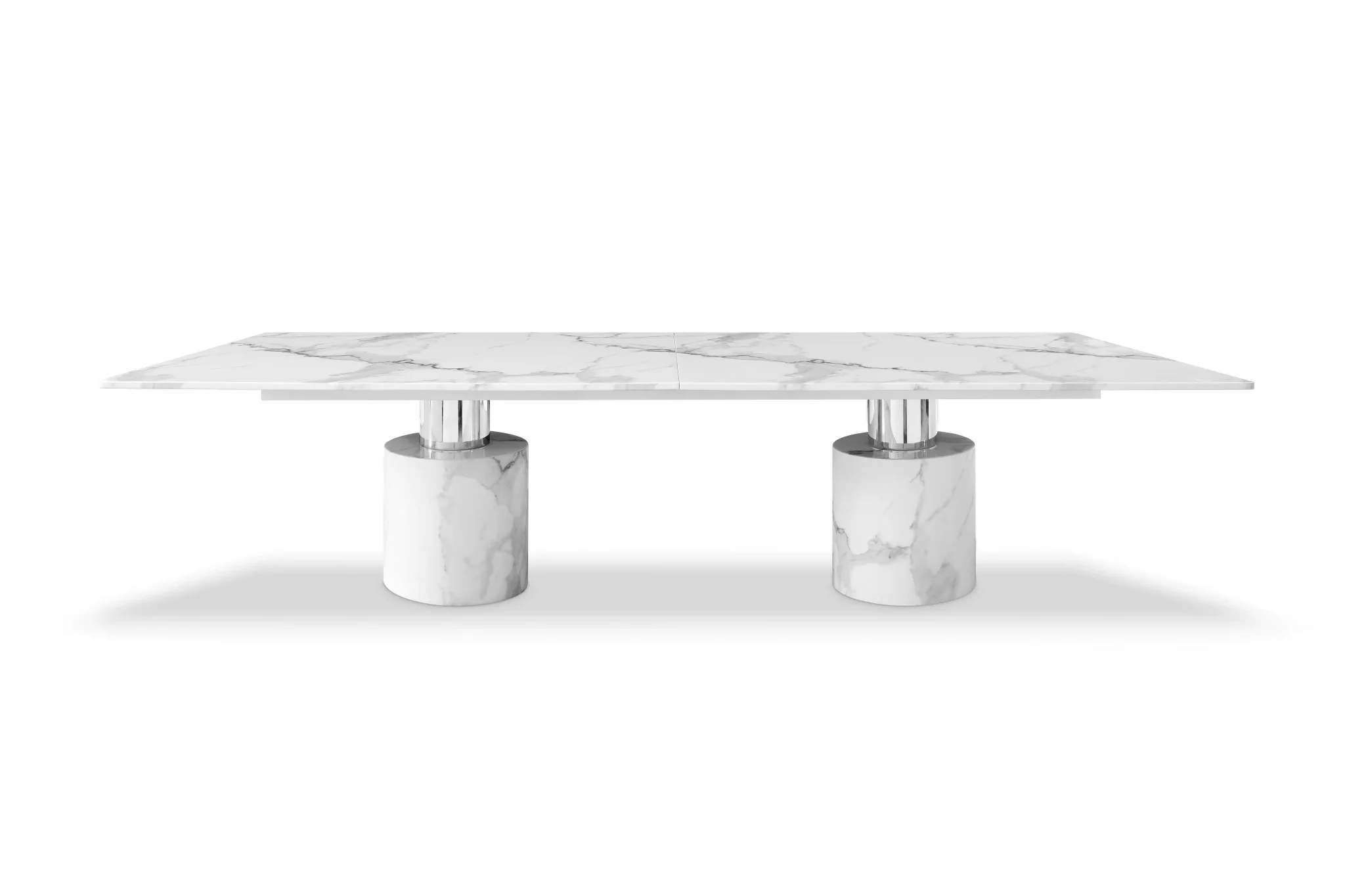 Black Marble Stainless Steel Dining Table By Homeroots - Image 4