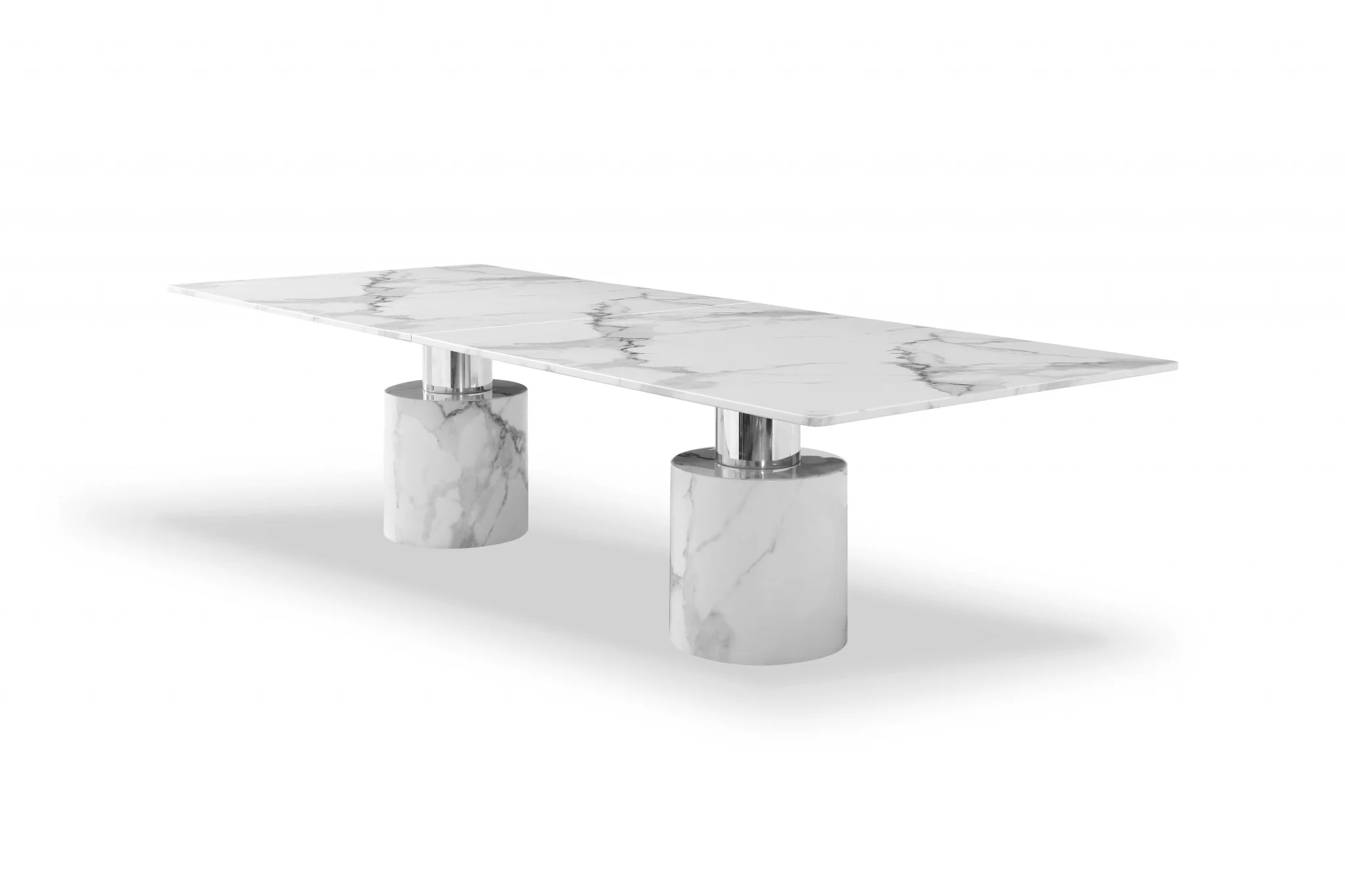 Black Marble Stainless Steel Dining Table By Homeroots - Image 5