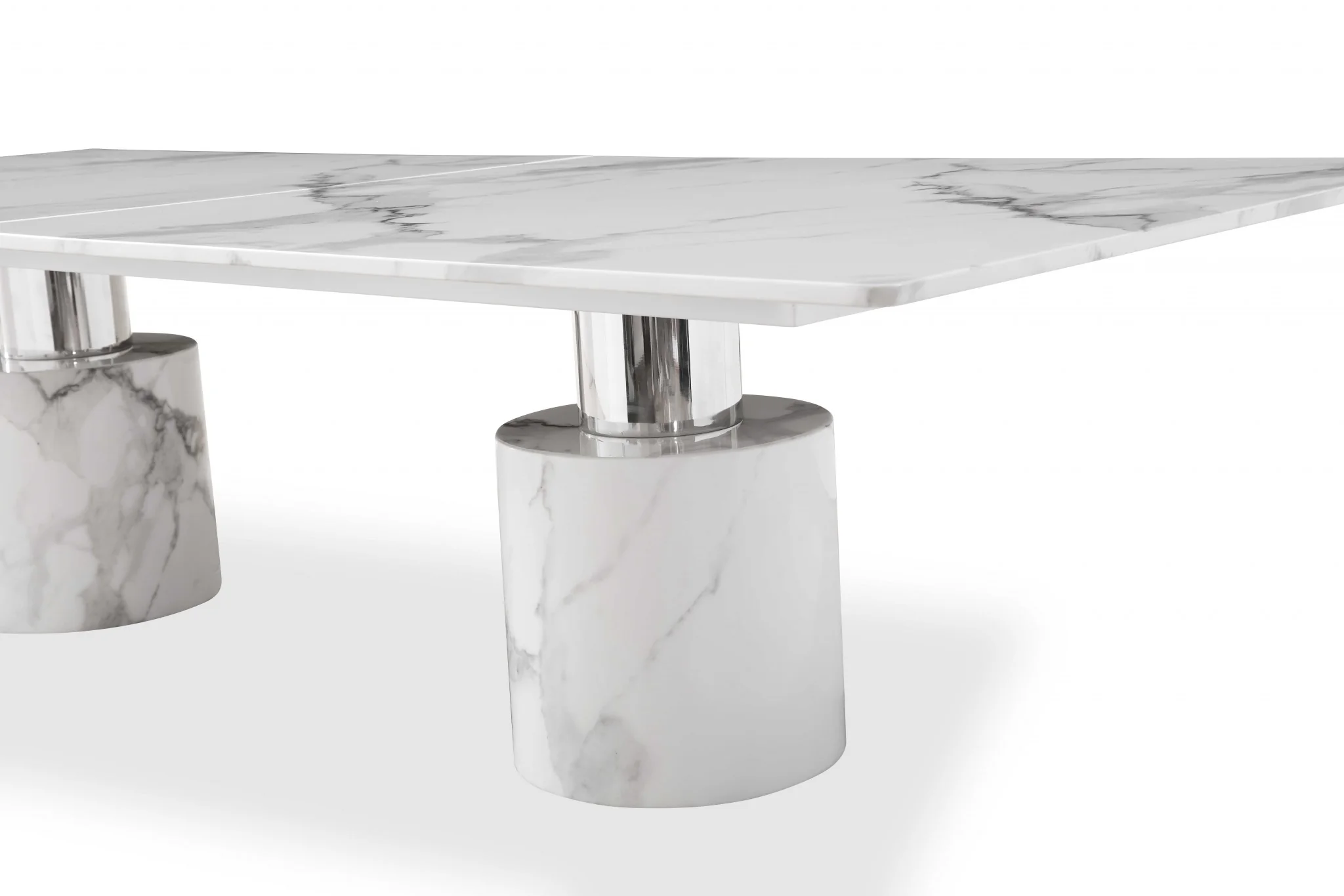 Black Marble Stainless Steel Dining Table By Homeroots - Image 6