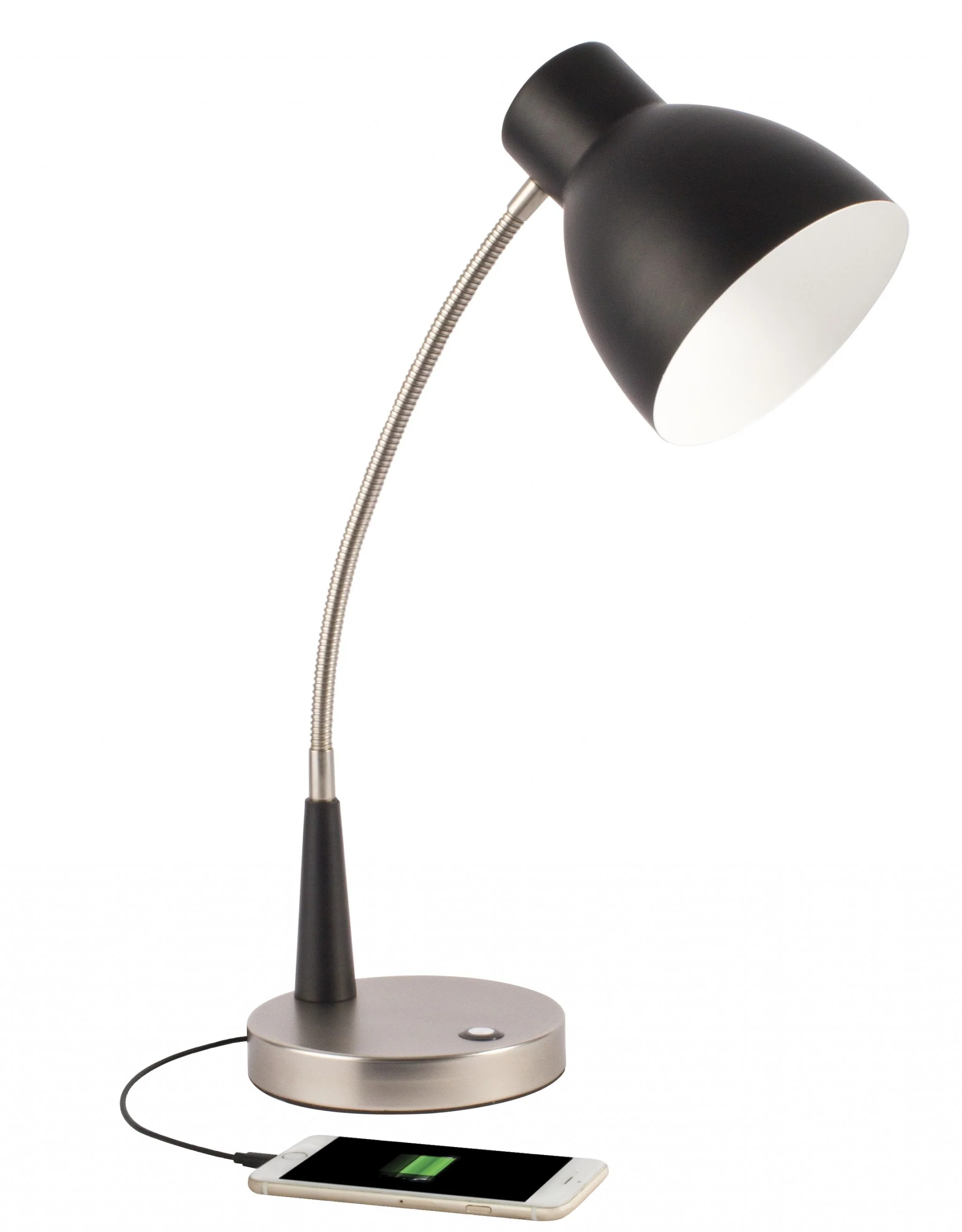 Black Matte and Silver LED Adjustable Desk Lamp By Homeroots - Image 2