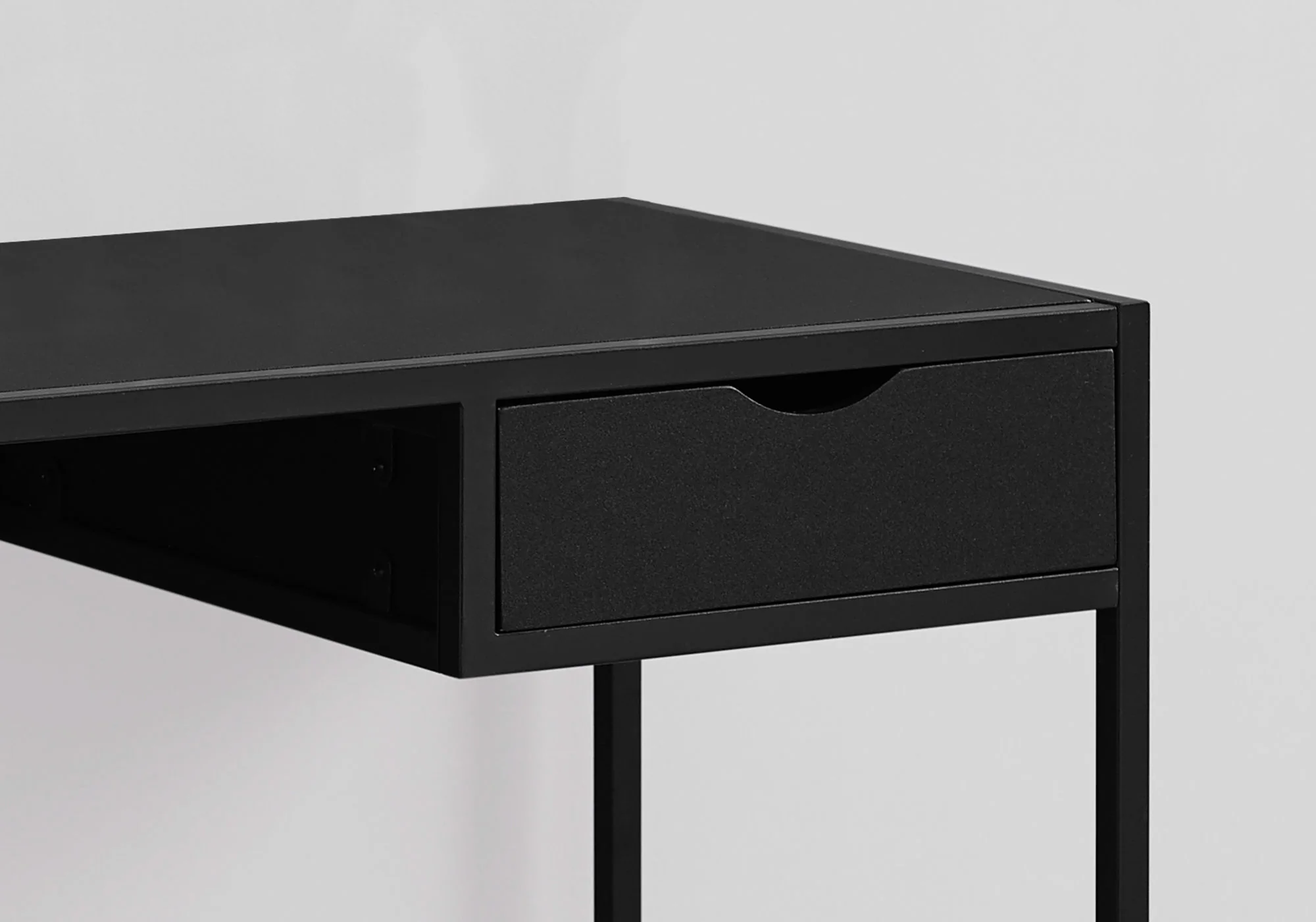 Black Mdf Metal Computer Desk By Homeroots - Image 2