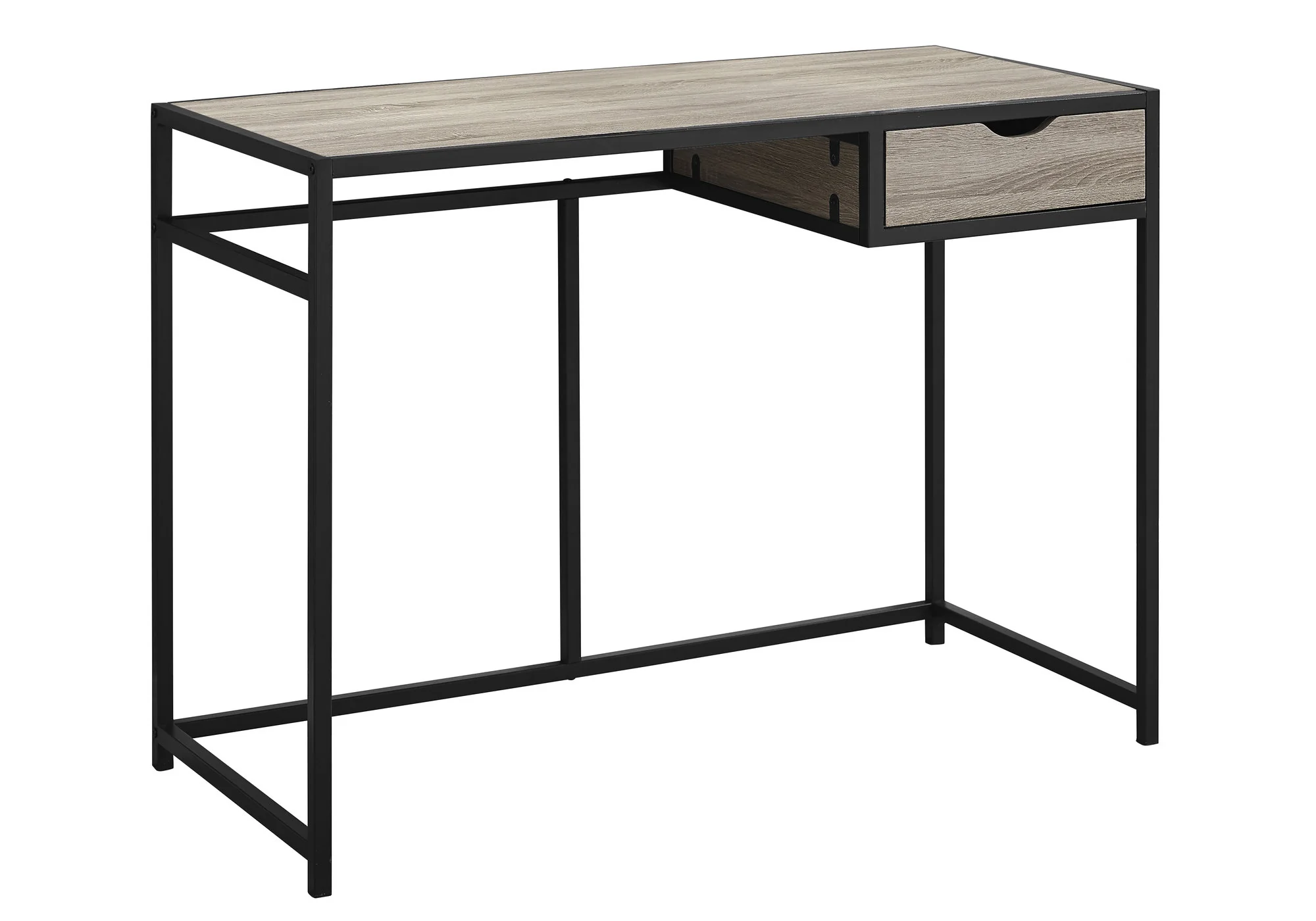 Black Mdf Metal Computer Desk By Homeroots - Image 5