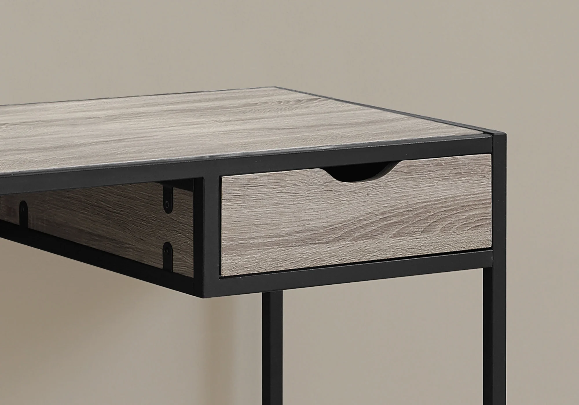 Black Mdf Metal Computer Desk By Homeroots - Image 6