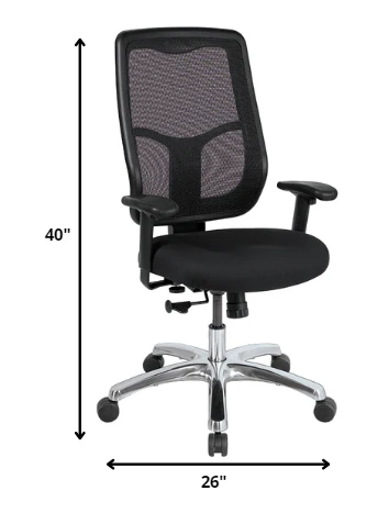 Black Mesh Chair By Homeroots - 372425 - Image 2