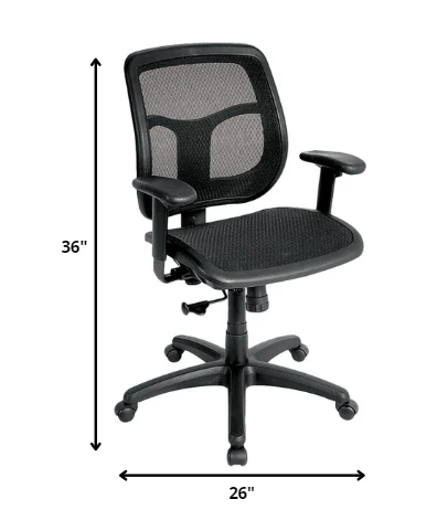 Black Mesh Chair By Homeroots - 372417 - Image 2