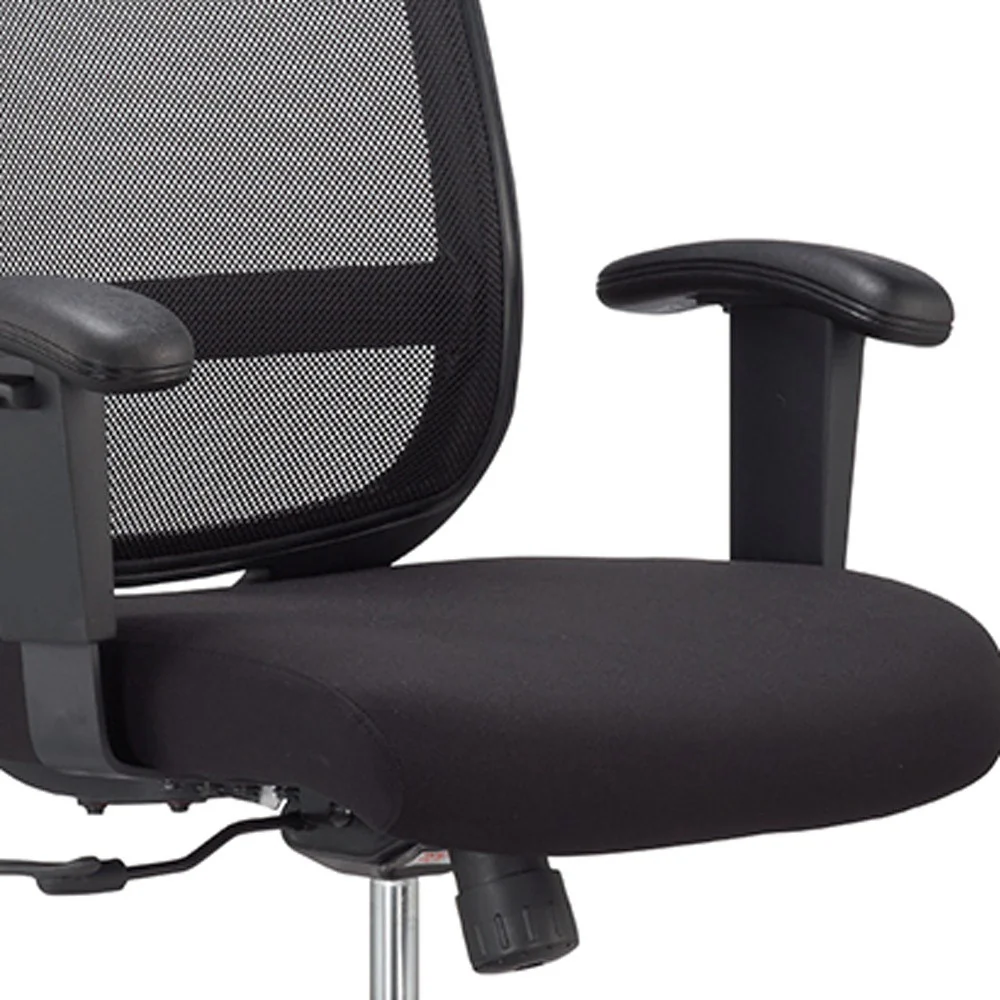 Black Mesh Fabric Chair By Homeroots - 372411 - Image 3