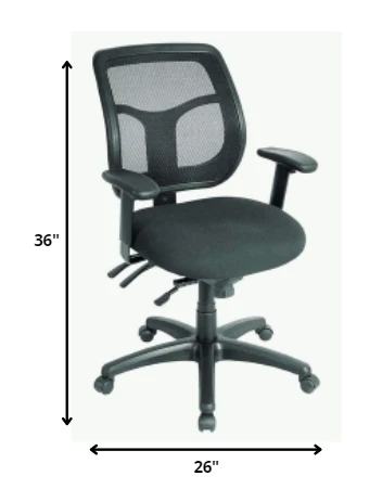 Black Mesh Fabric Chair By Homeroots - 372412 - Image 2