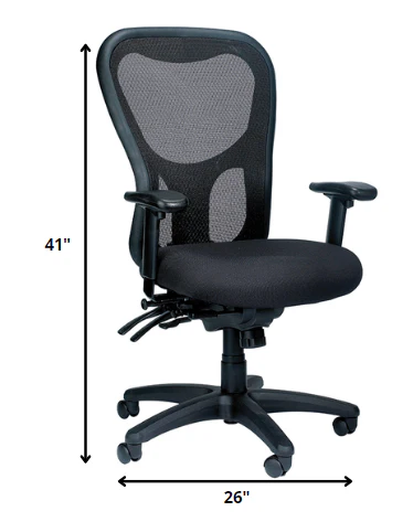 Black Mesh Fabric Chair By Homeroots - 372415 - Image 2