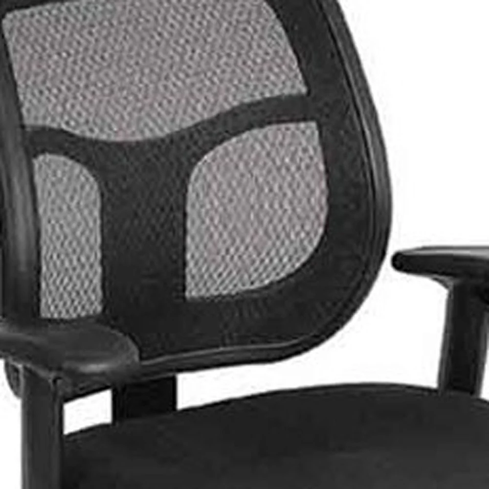 Black Mesh Fabric Drafting Stool By Homeroots - Image 3
