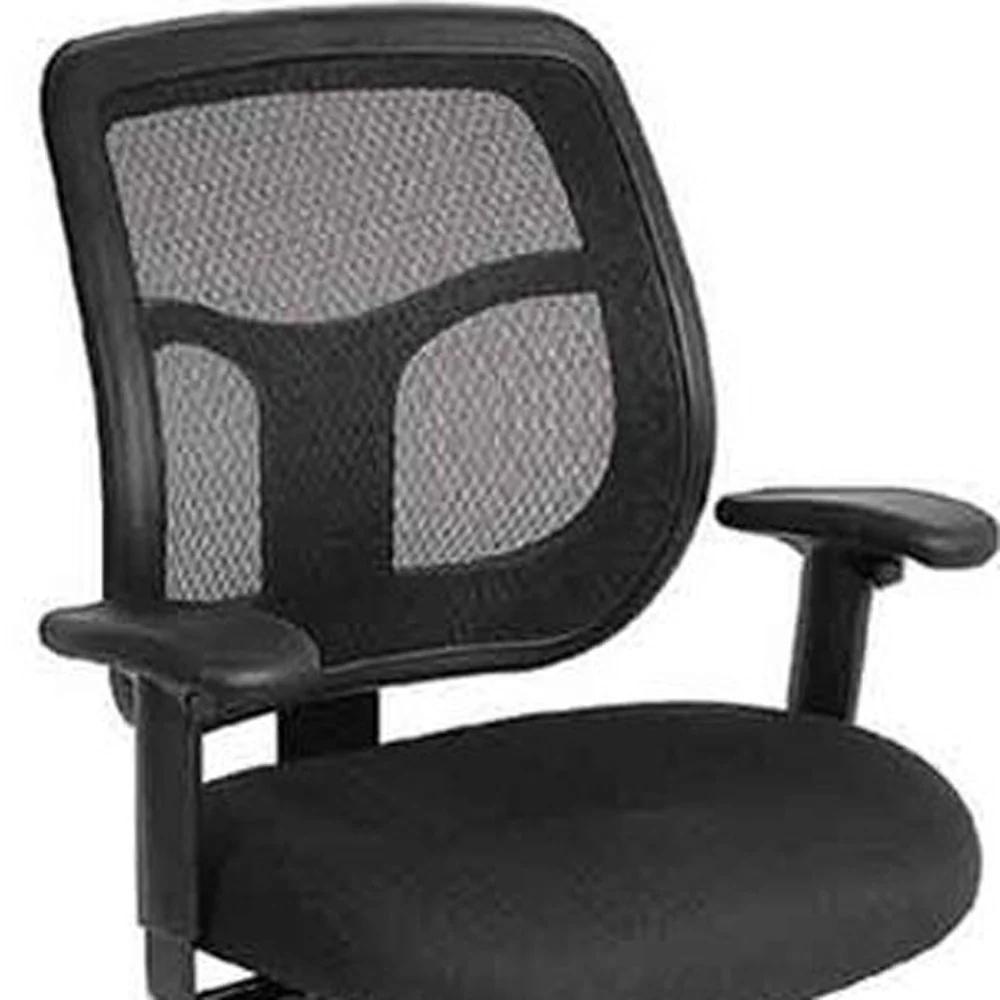 Black Mesh Fabric Drafting Stool By Homeroots - Image 4