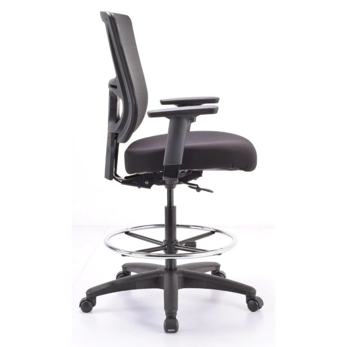 Black Mesh Fabric Etended Height Stool By Homeroots - Image 3