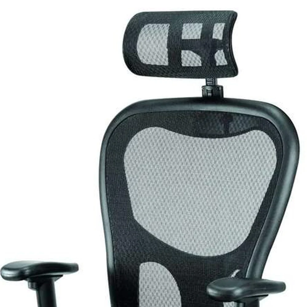 Black Mesh Fabric Rolling Office Desk Chair By Homeroots - Image 4