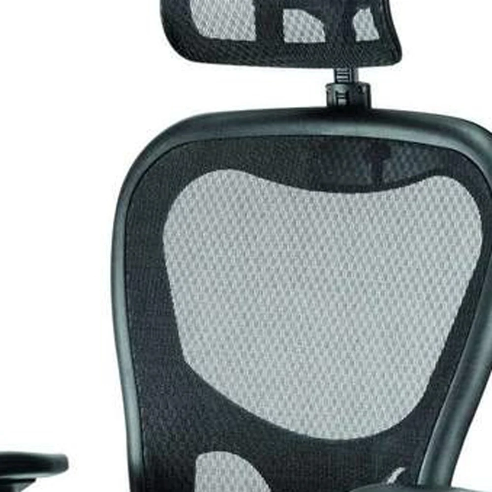 Black Mesh Fabric Rolling Office Desk Chair By Homeroots - Image 5