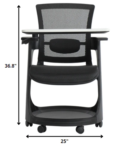 Black Mesh Seat and Back Chair By Homeroots - Image 2