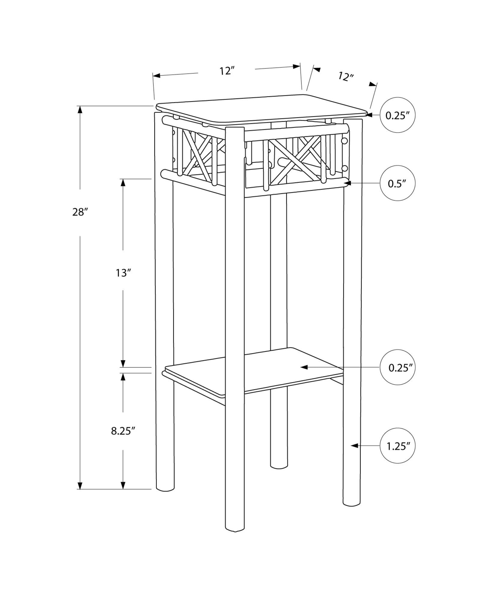 Black Metal Accent Table With Clear Tempered Glass By Homeroots - Image 3
