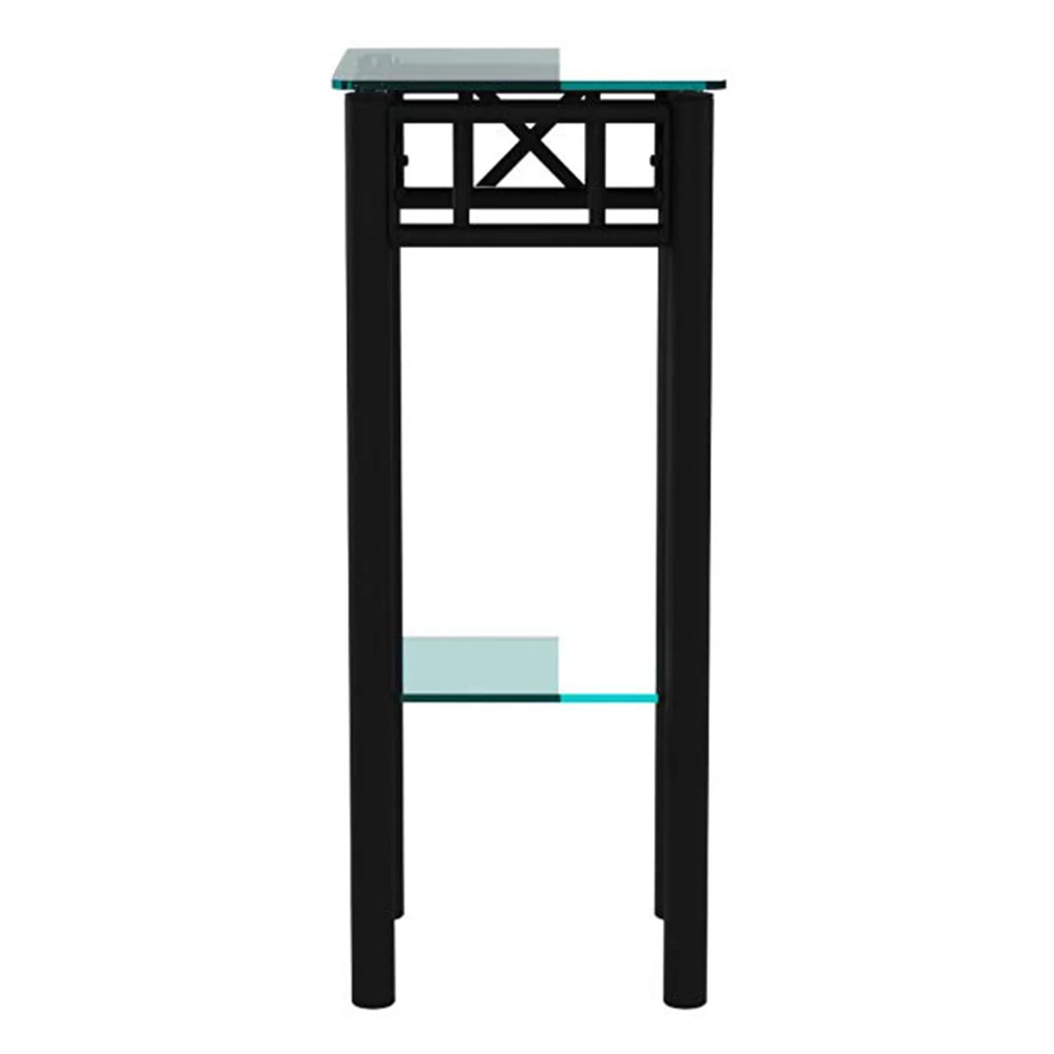 Black Metal Accent Table With Clear Tempered Glass By Homeroots - Image 5