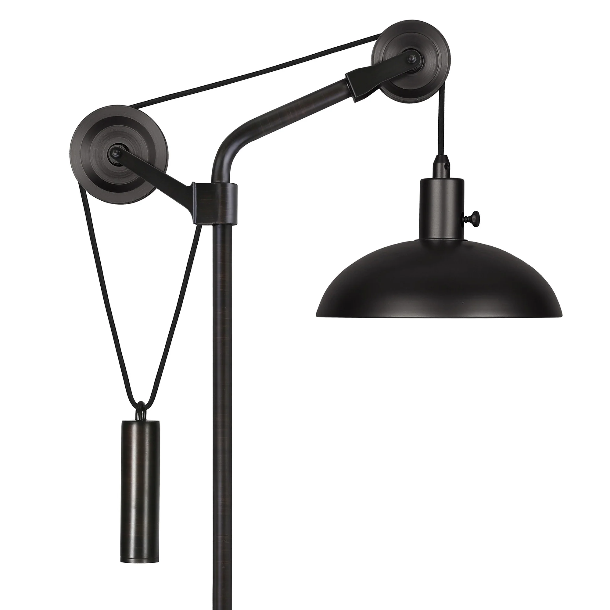 Black Metal Adjustable Desk Table Lamp With Black Dome Shade By Homeroots - Image 2