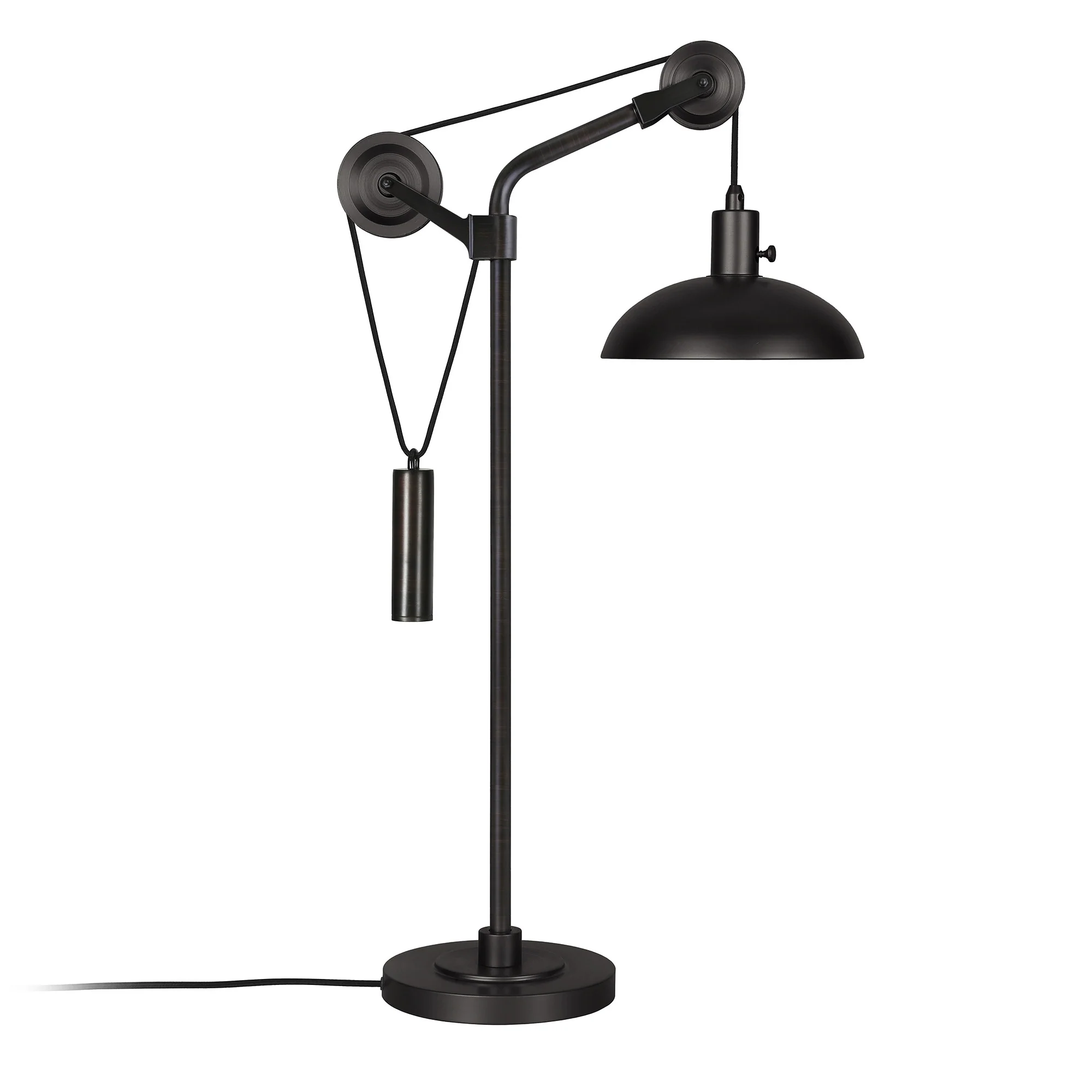 Black Metal Adjustable Desk Table Lamp With Black Dome Shade By Homeroots - Image 7
